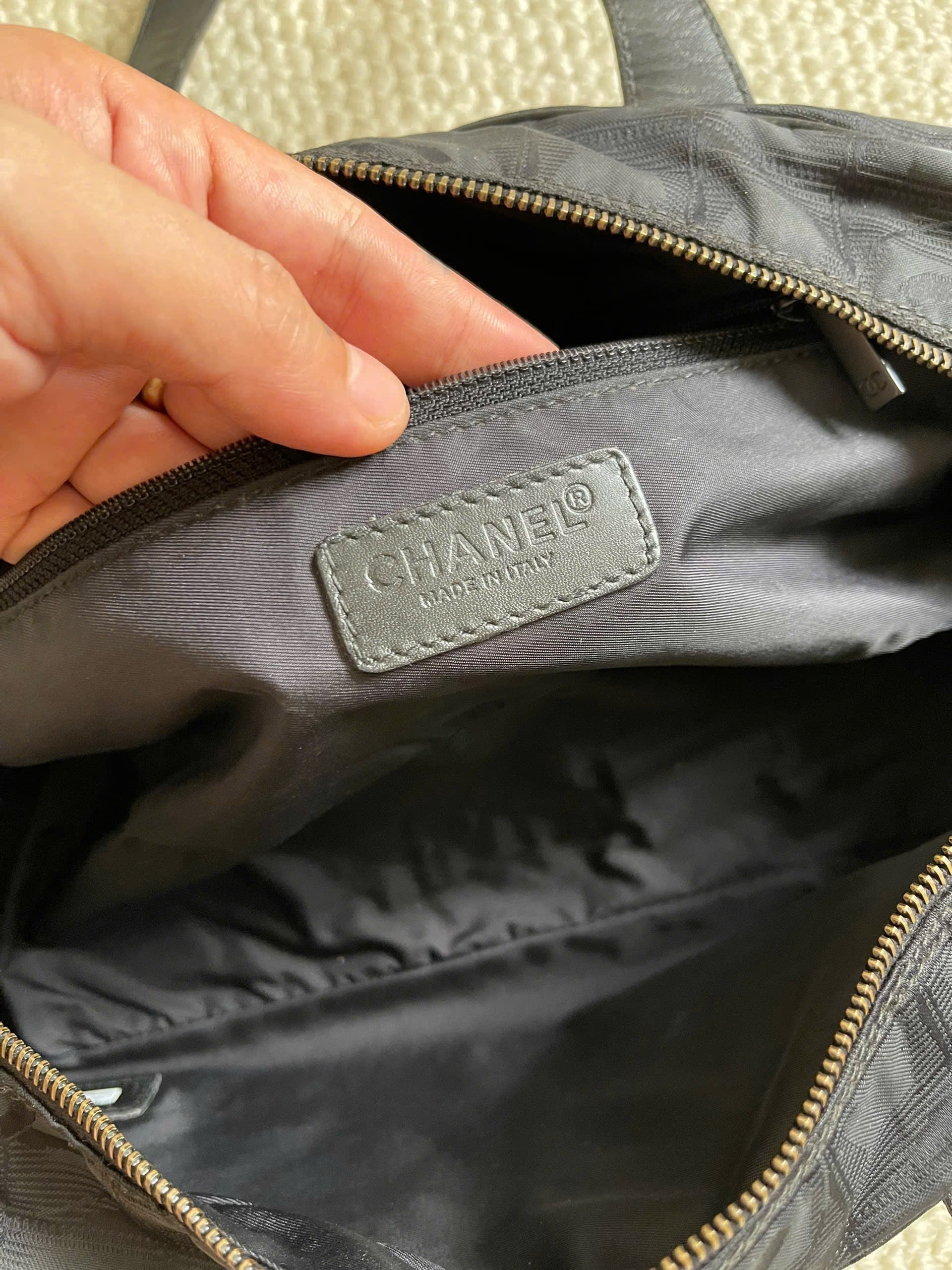 Chanel Black Nylon Canvas Bowler Bag