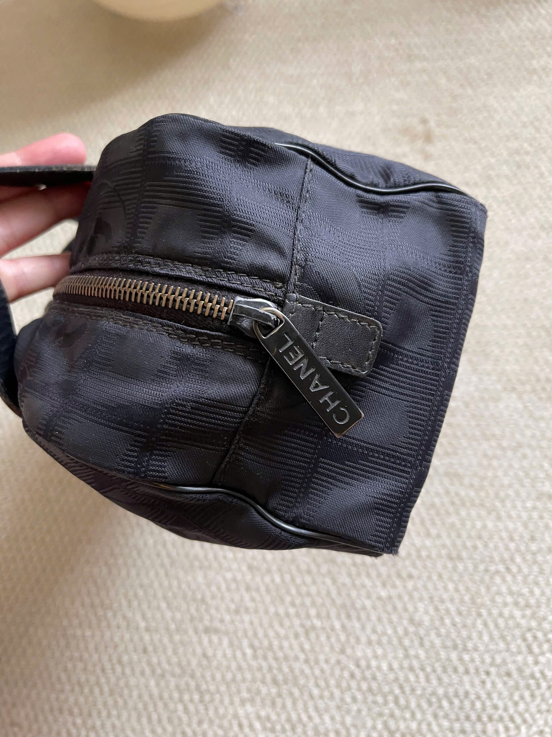 Chanel Black Nylon Canvas Bowler Bag