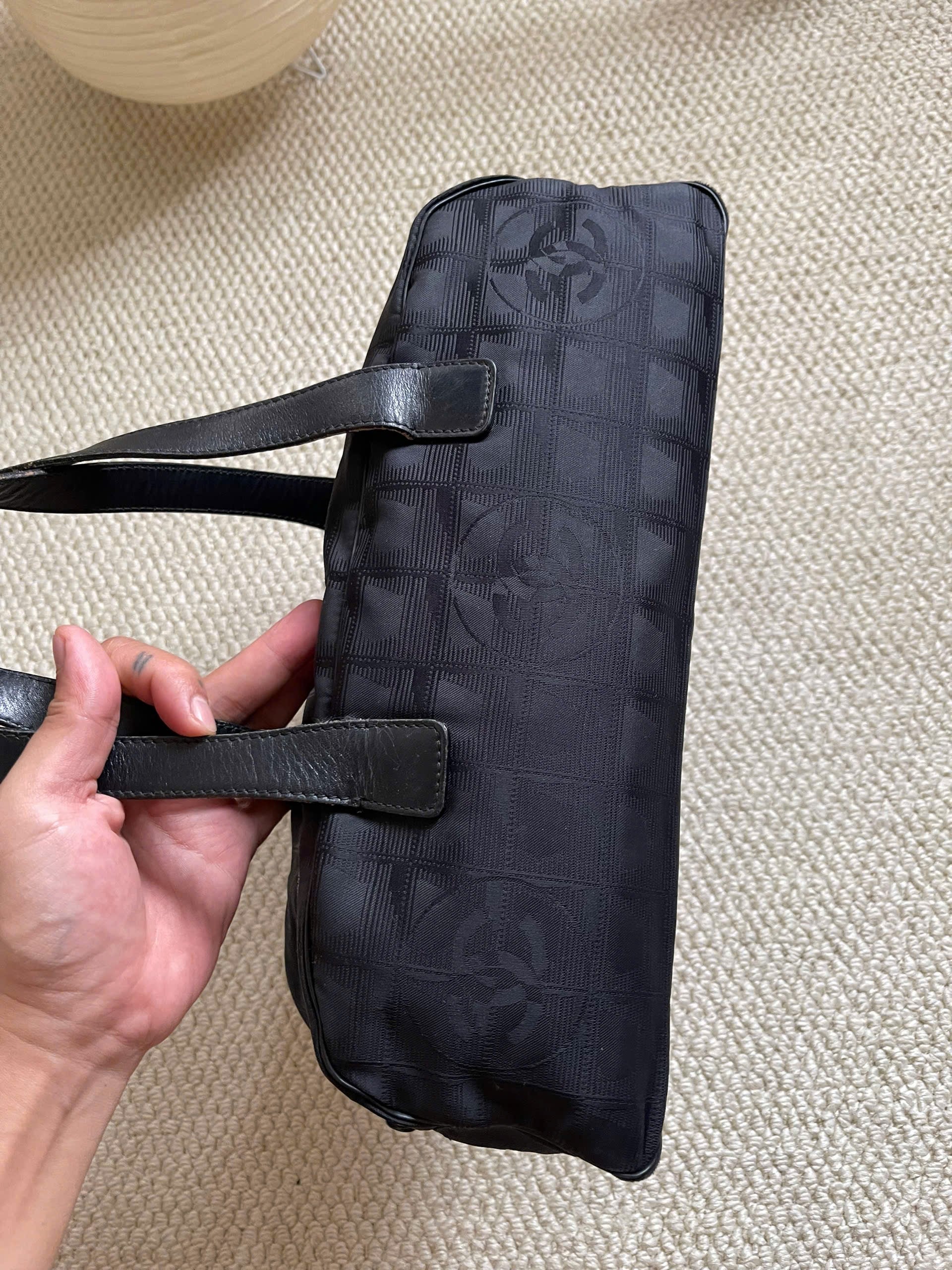 Chanel Black Nylon Canvas Bowler Bag