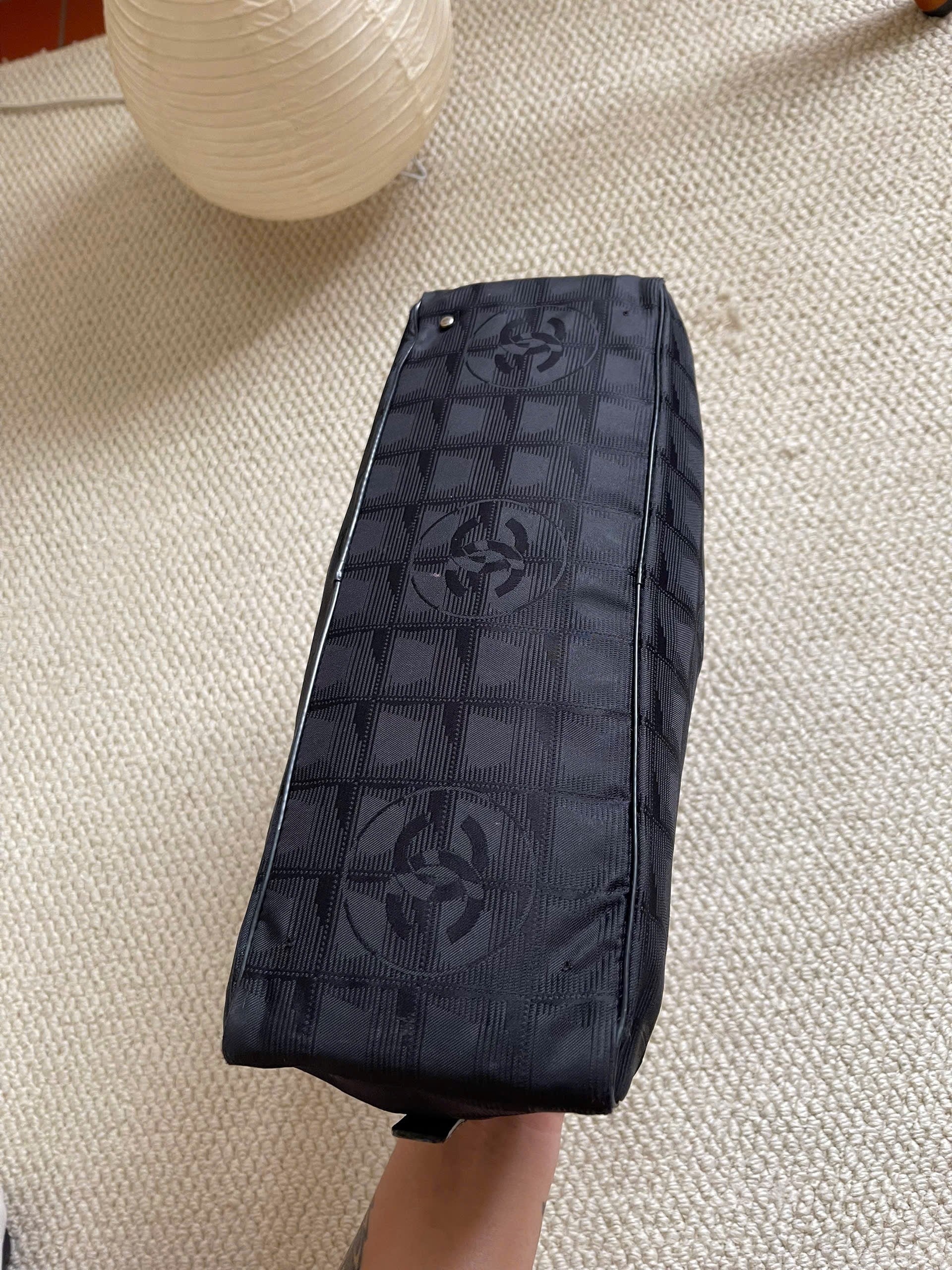 Chanel Black Nylon Canvas Bowler Bag