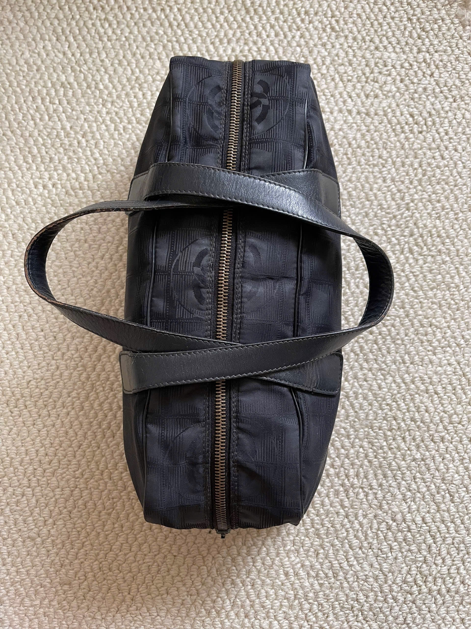 Chanel Black Nylon Canvas Bowler Bag