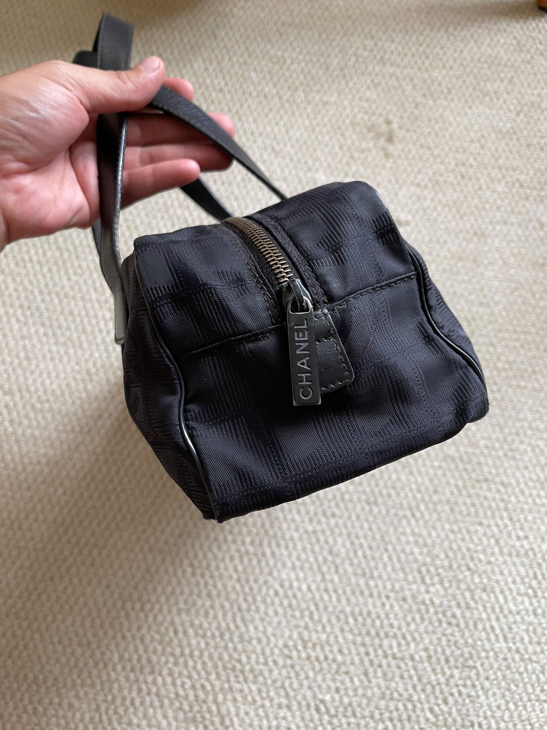 Chanel Black Nylon Canvas Bowler Bag