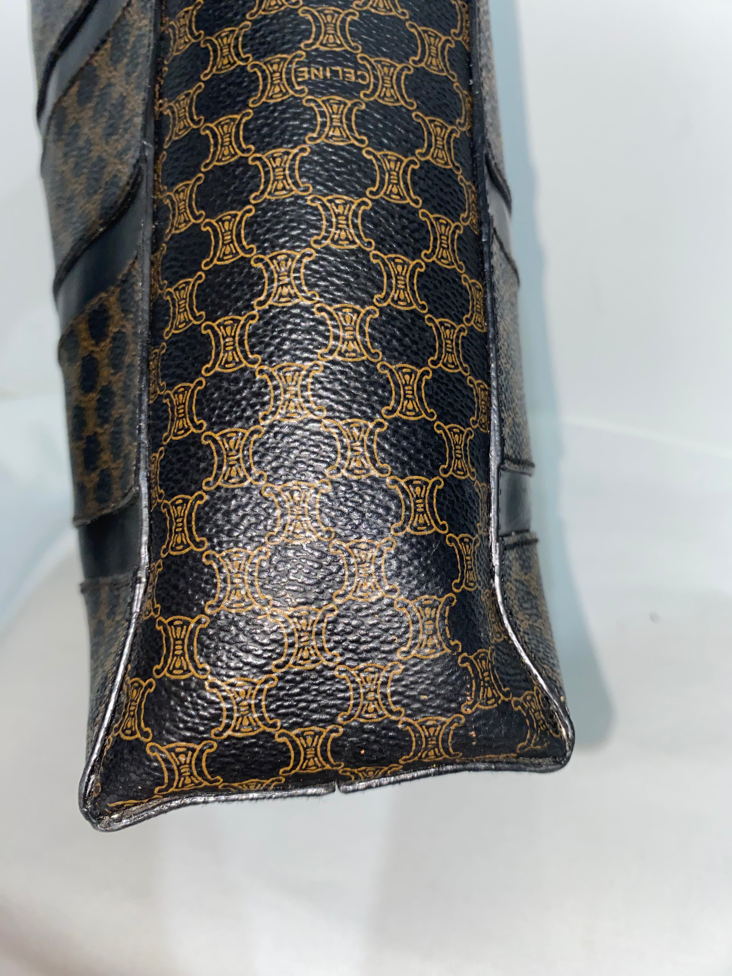 Celine Macadam Coated Canvas Shoulder Bag