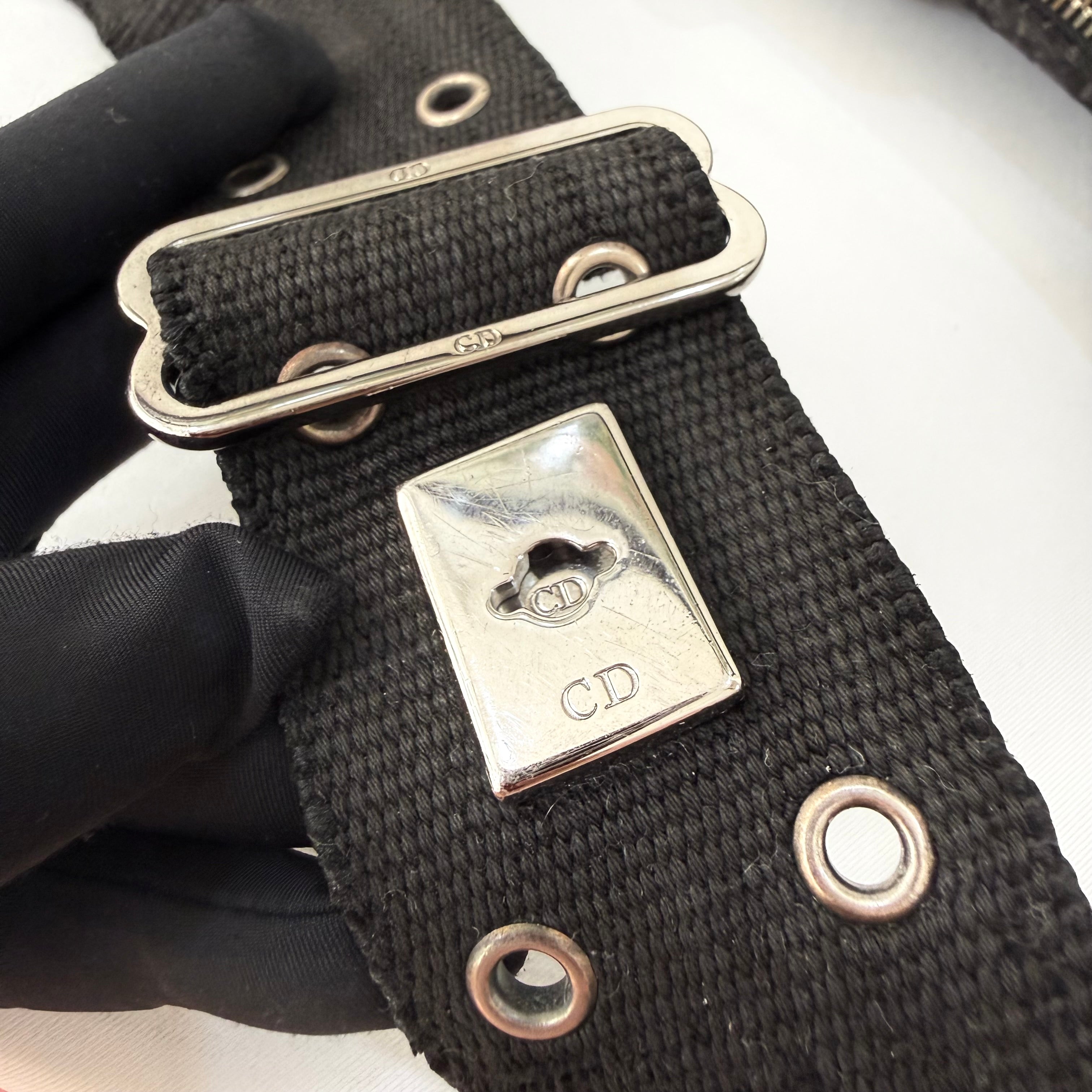 CHRISTIAN DIOR BLACK DIORISSIMO HALF MOON BAG
