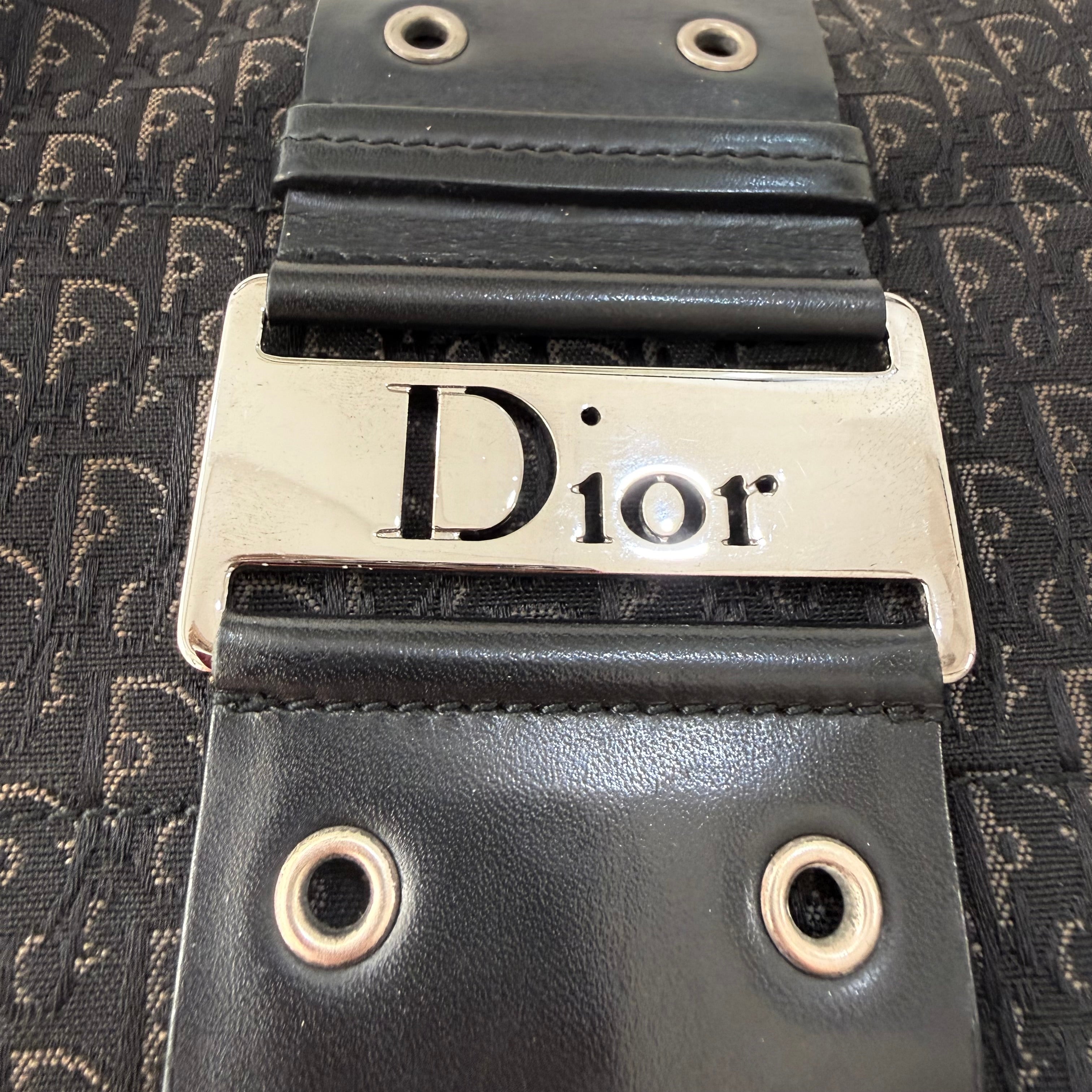 CHRISTIAN DIOR BLACK DIORISSIMO HALF MOON BAG