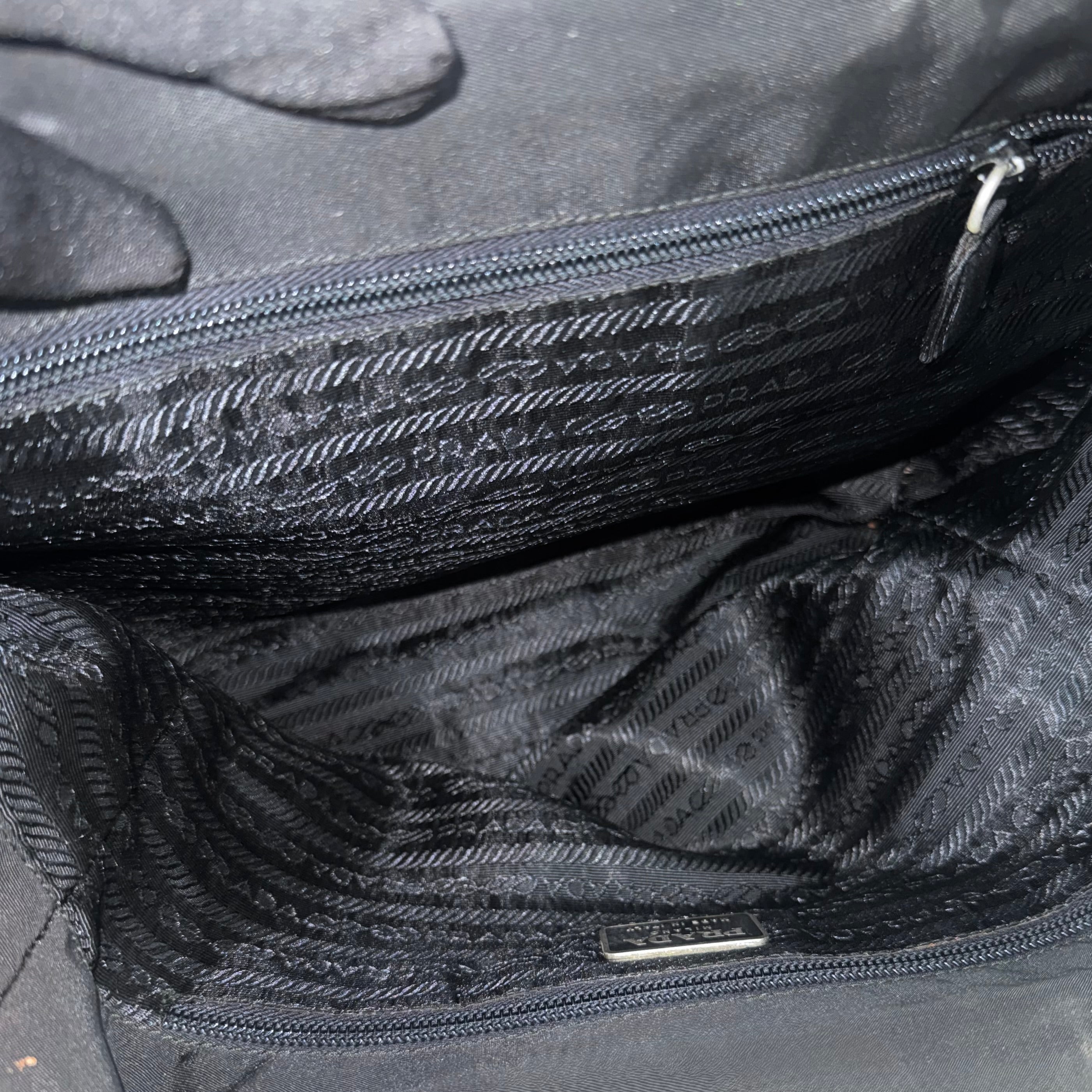 Prada 2010s triangle-logo tote bag