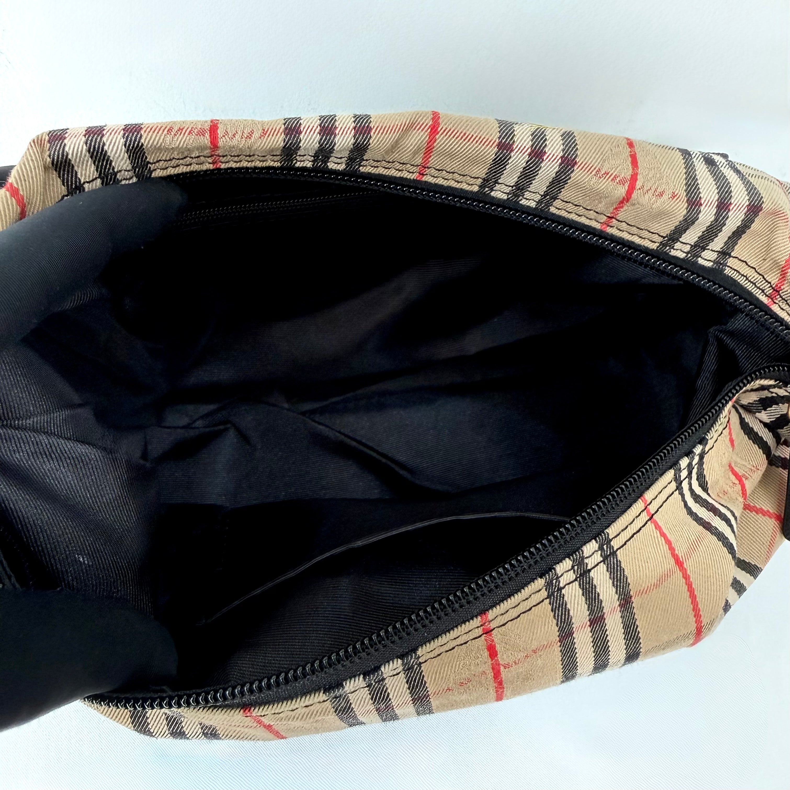 Burberry Brown Haymarket Check Canvas Shoulder Bag