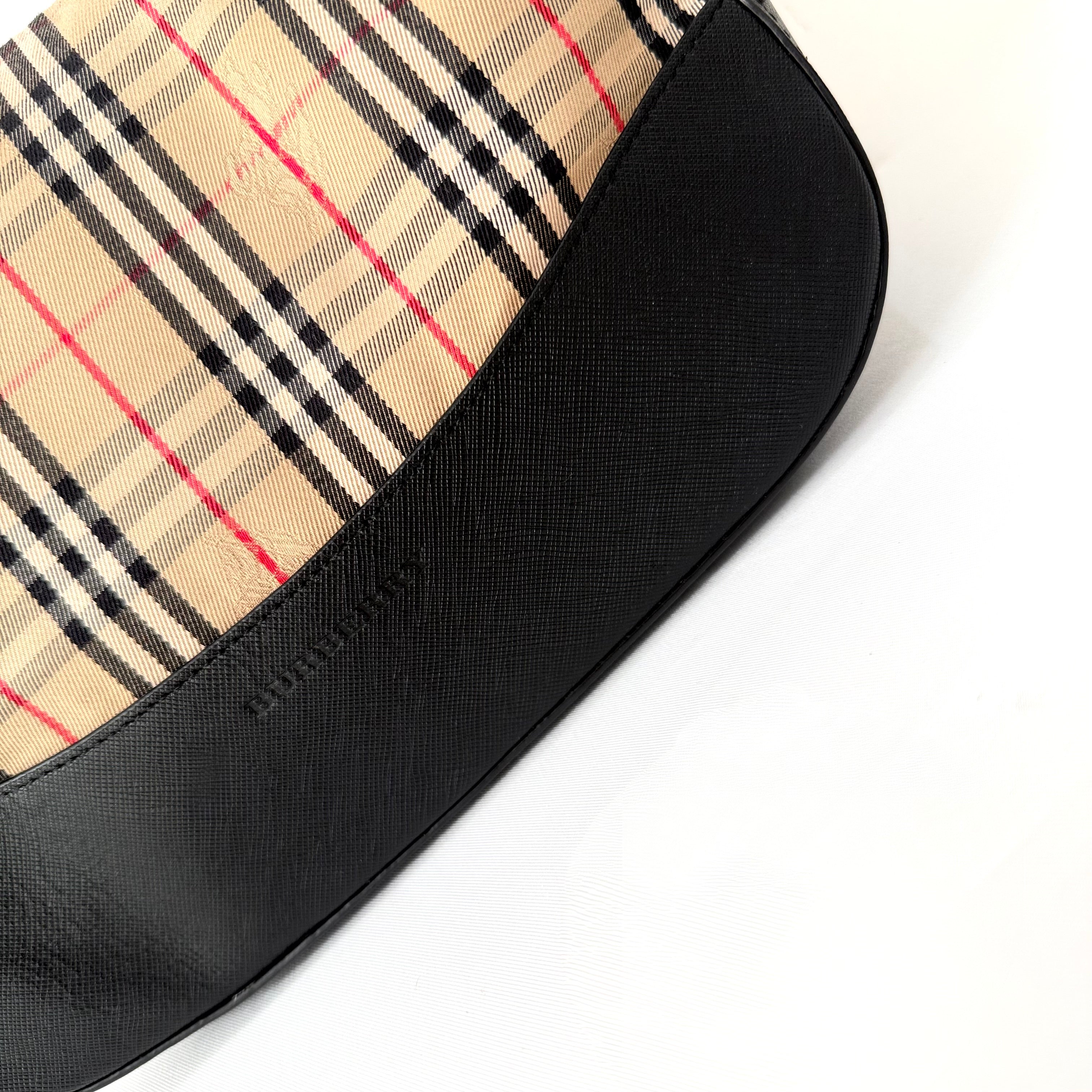 Burberry Brown Haymarket Check Canvas Shoulder Bag