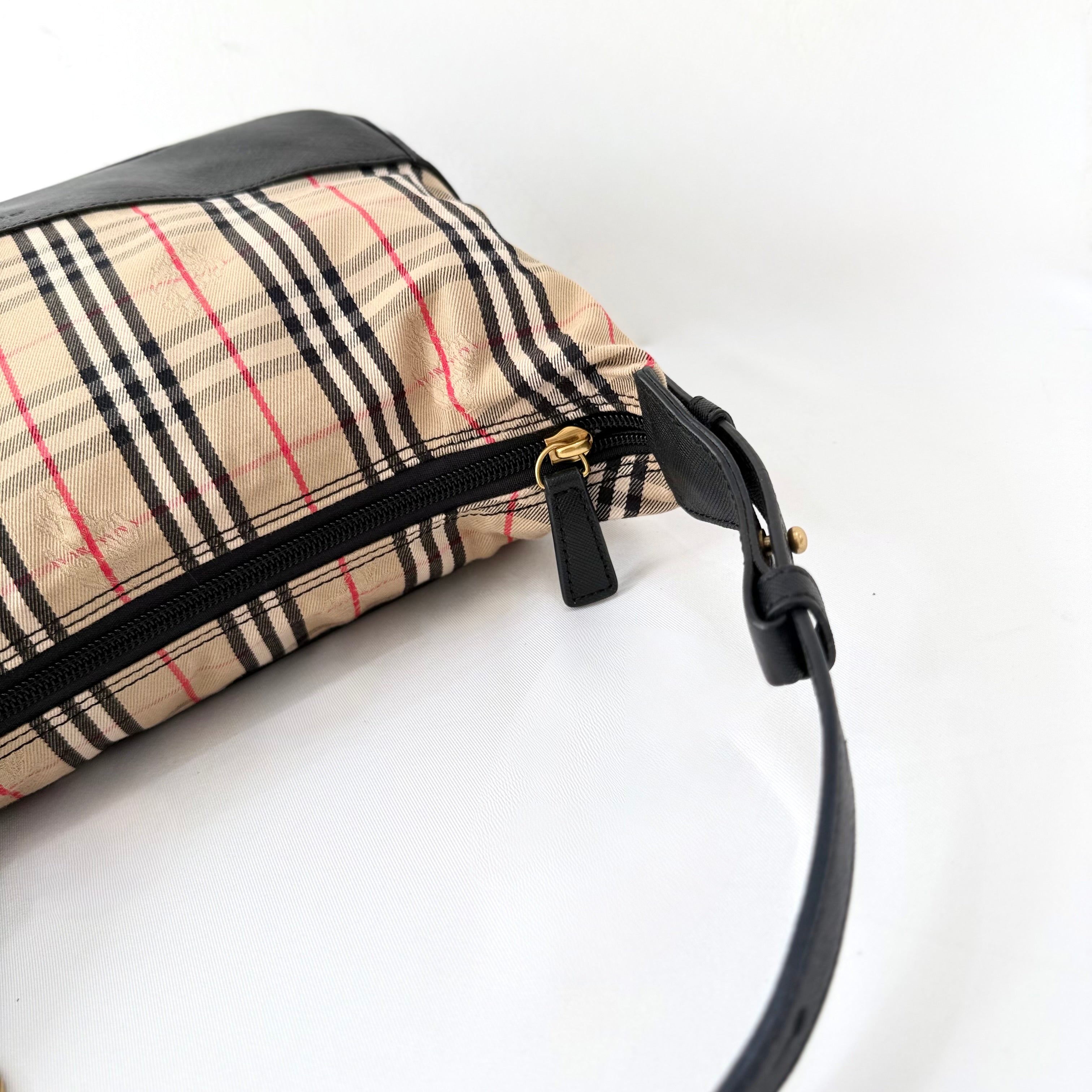 Burberry Brown Haymarket Check Canvas Shoulder Bag