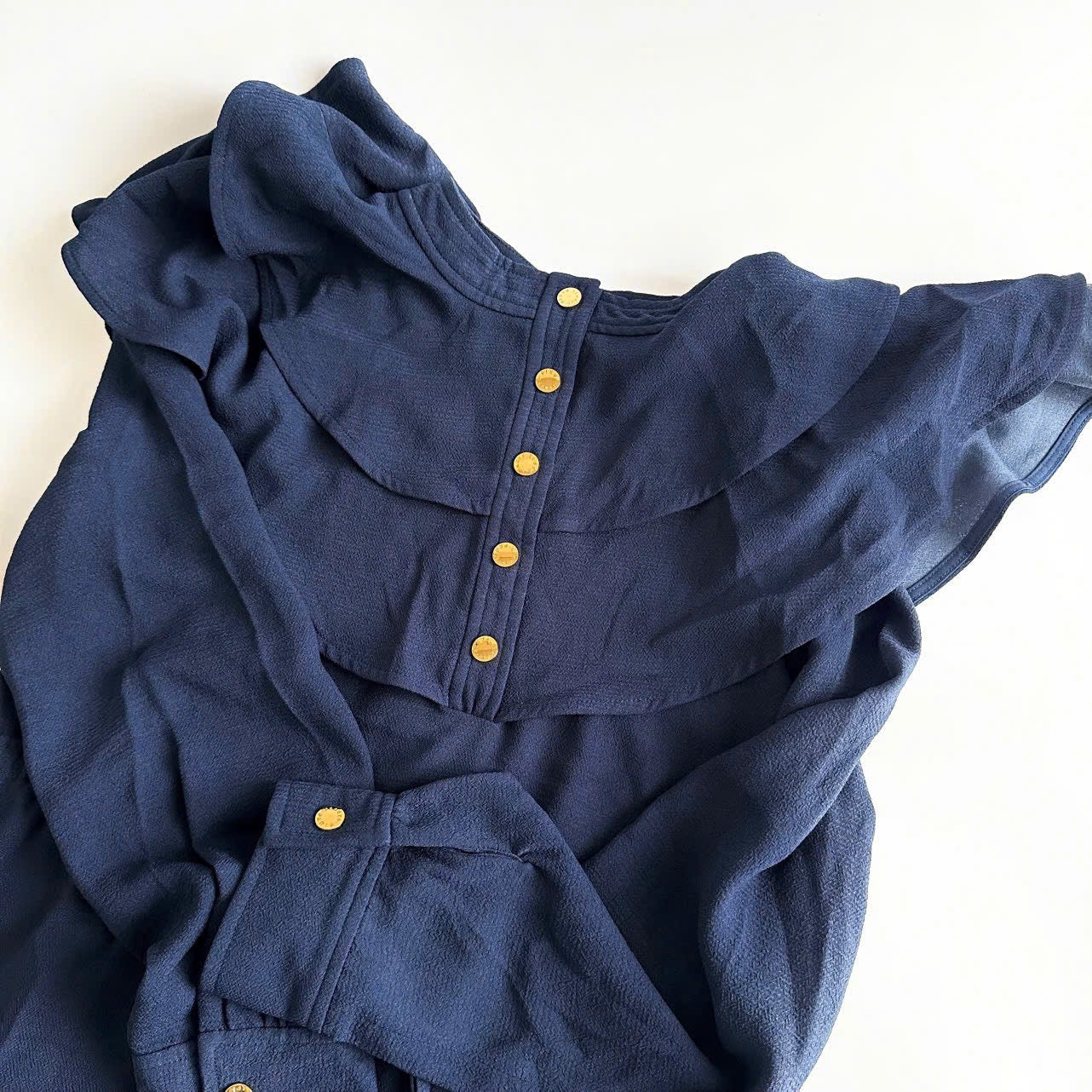 SANDRO Wendy Dress Ruffle Trim Snap Buttons