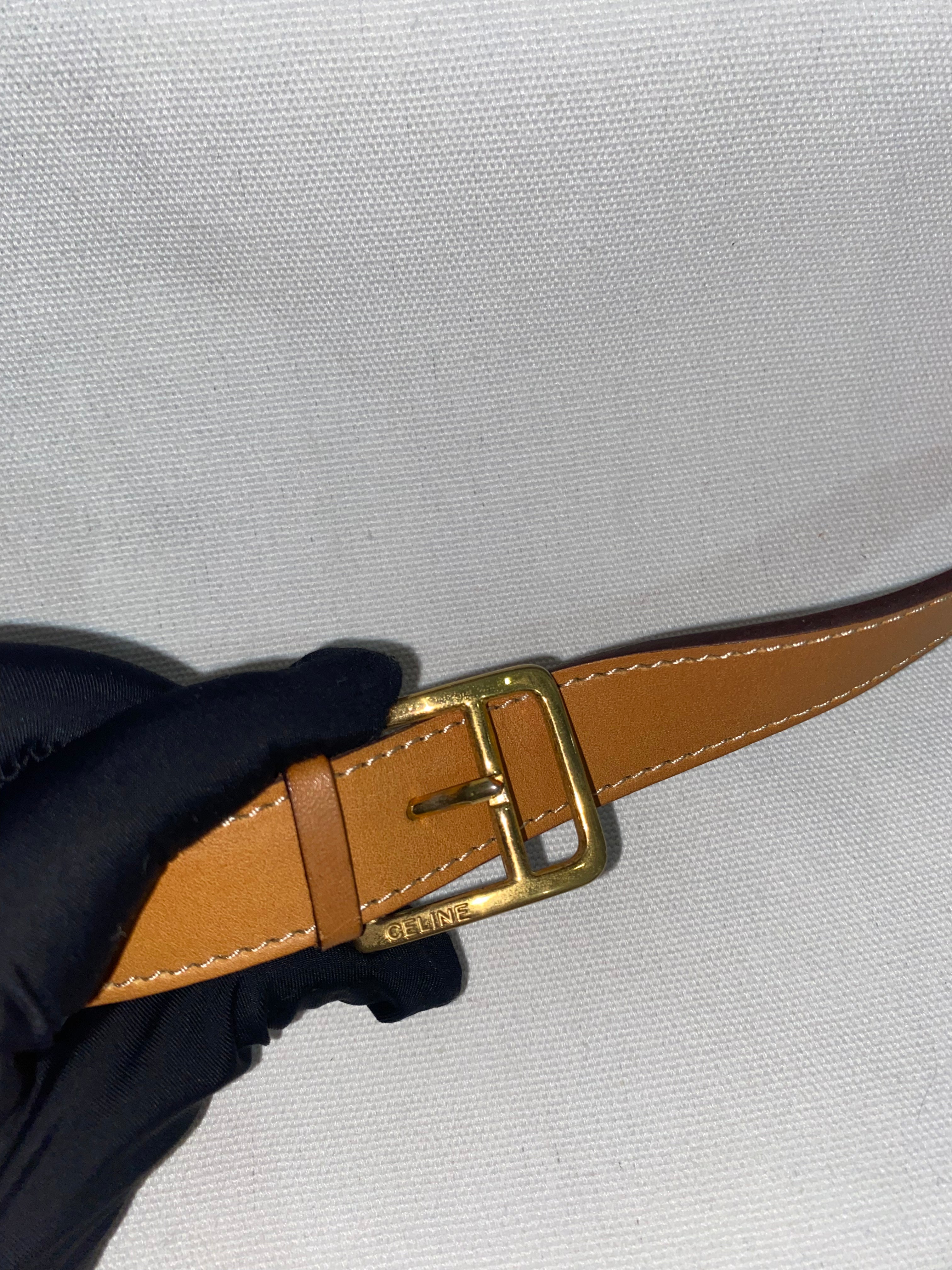 Celine Macadam Horse Carriage Shoulder bag Brown Vintage