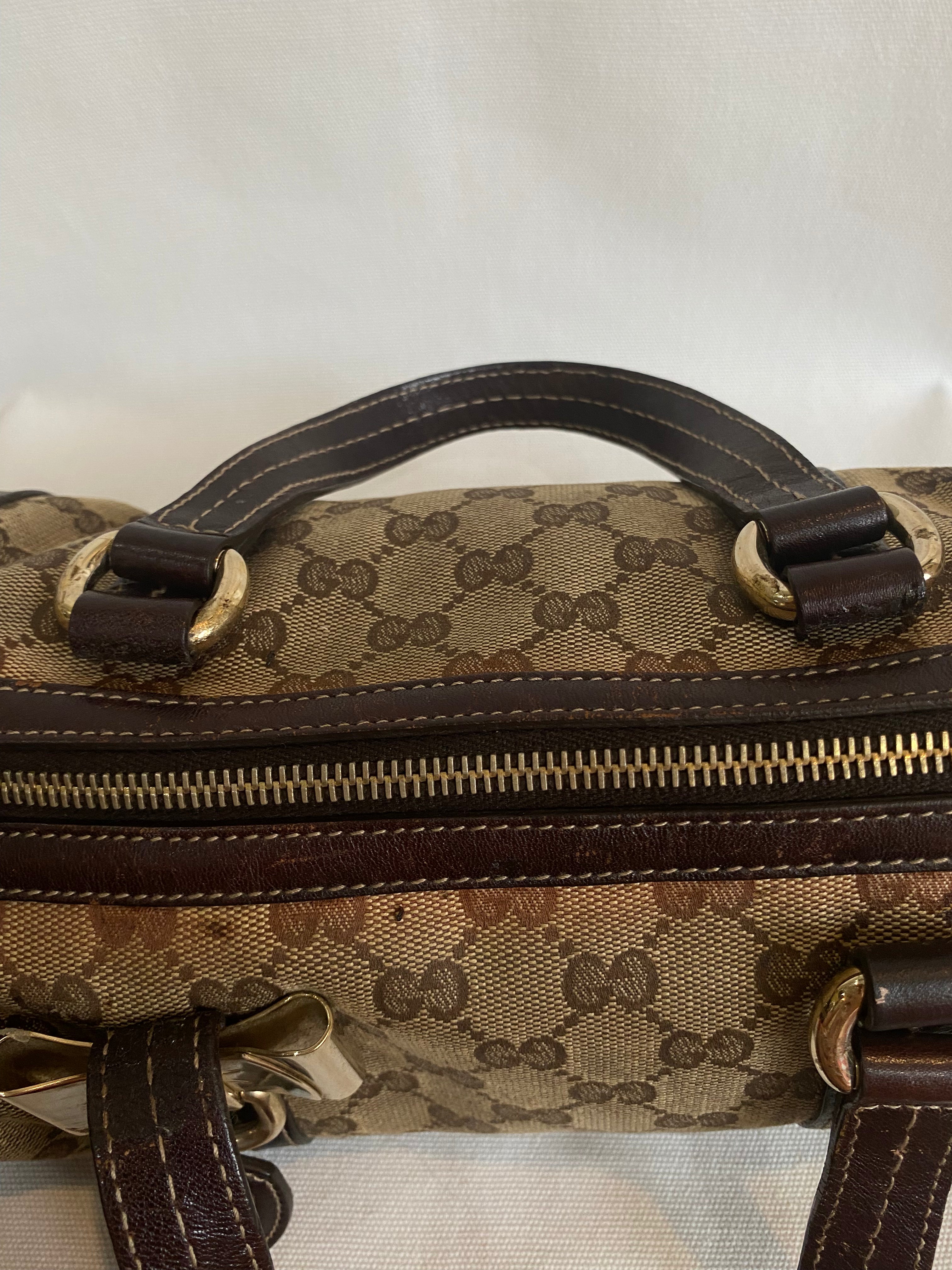 Gucci Monogram Crystal Duchessa Boston Bag