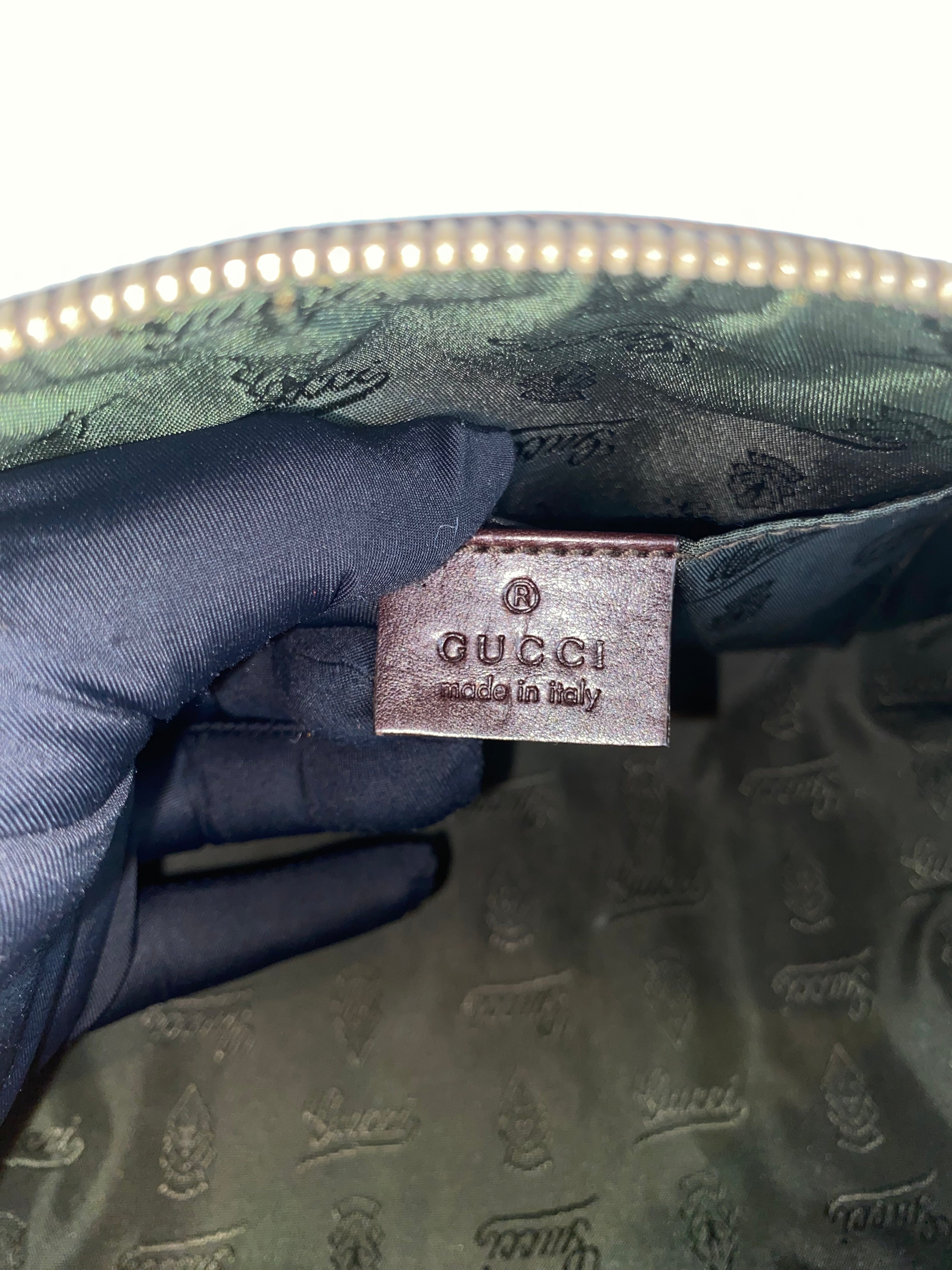 Gucci Monogram Crystal Duchessa Boston Bag