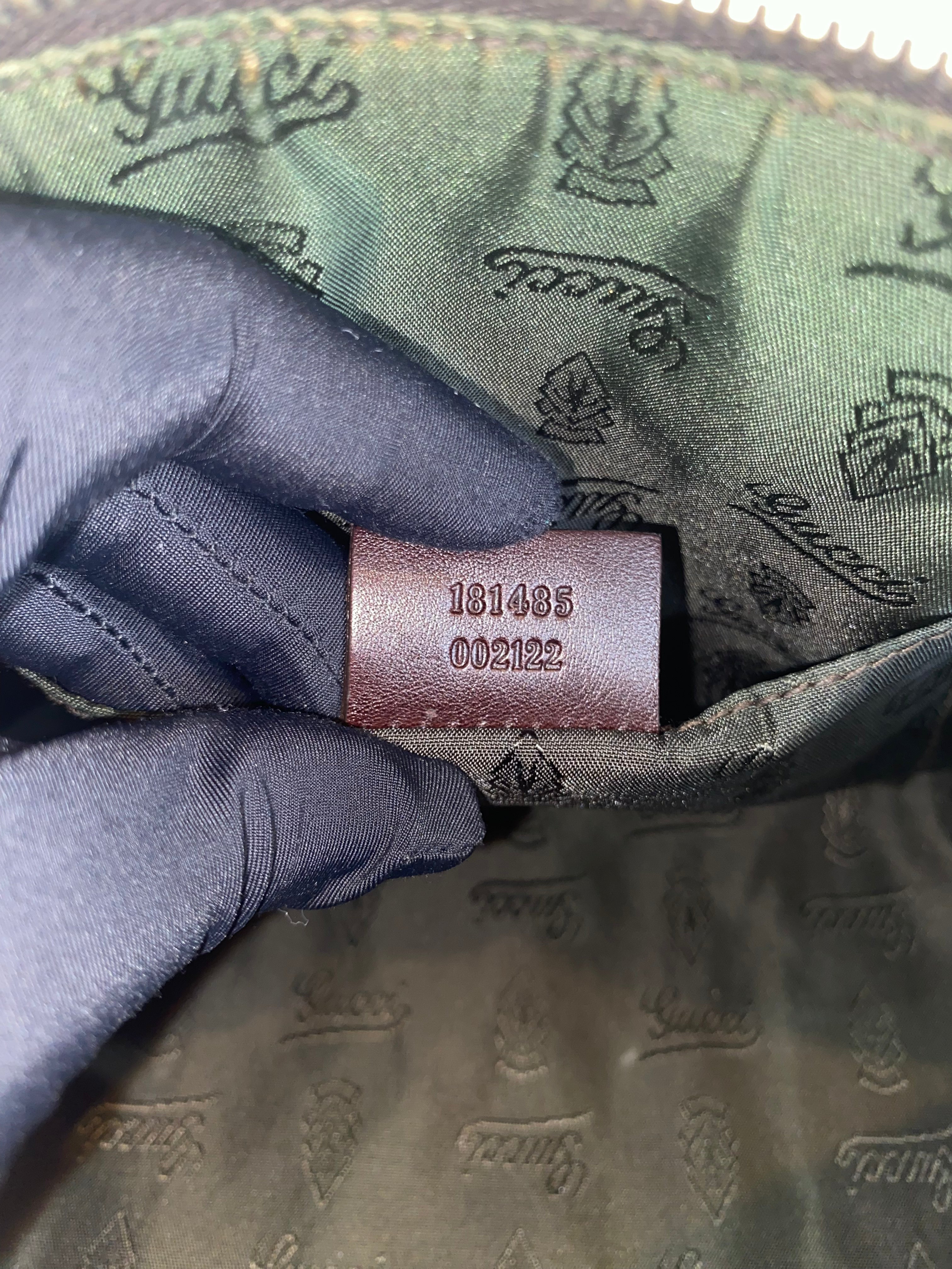 Gucci Monogram Crystal Duchessa Boston Bag