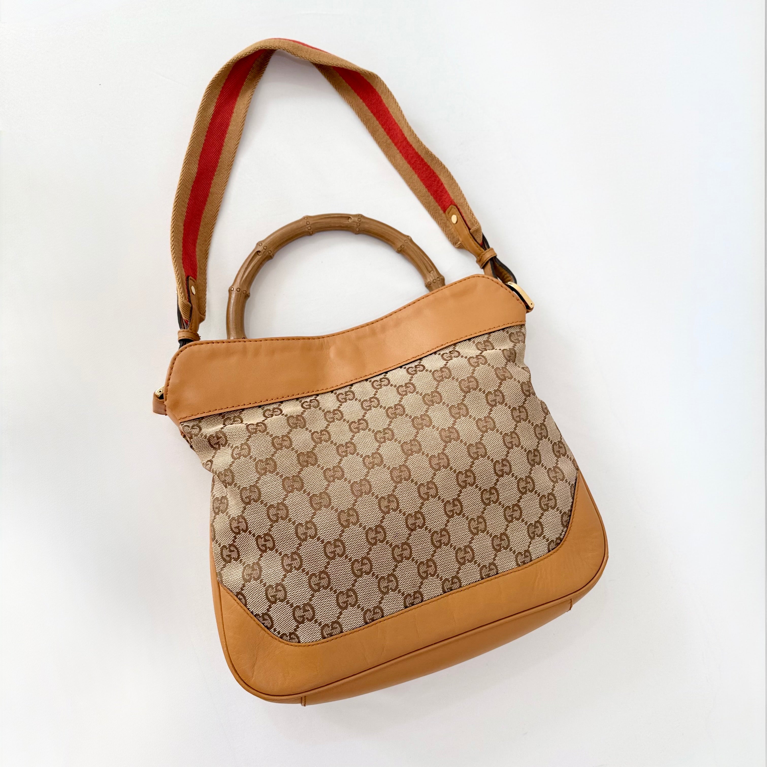 Gucci GG Canvas Diana Bamboo Shoulder Bag