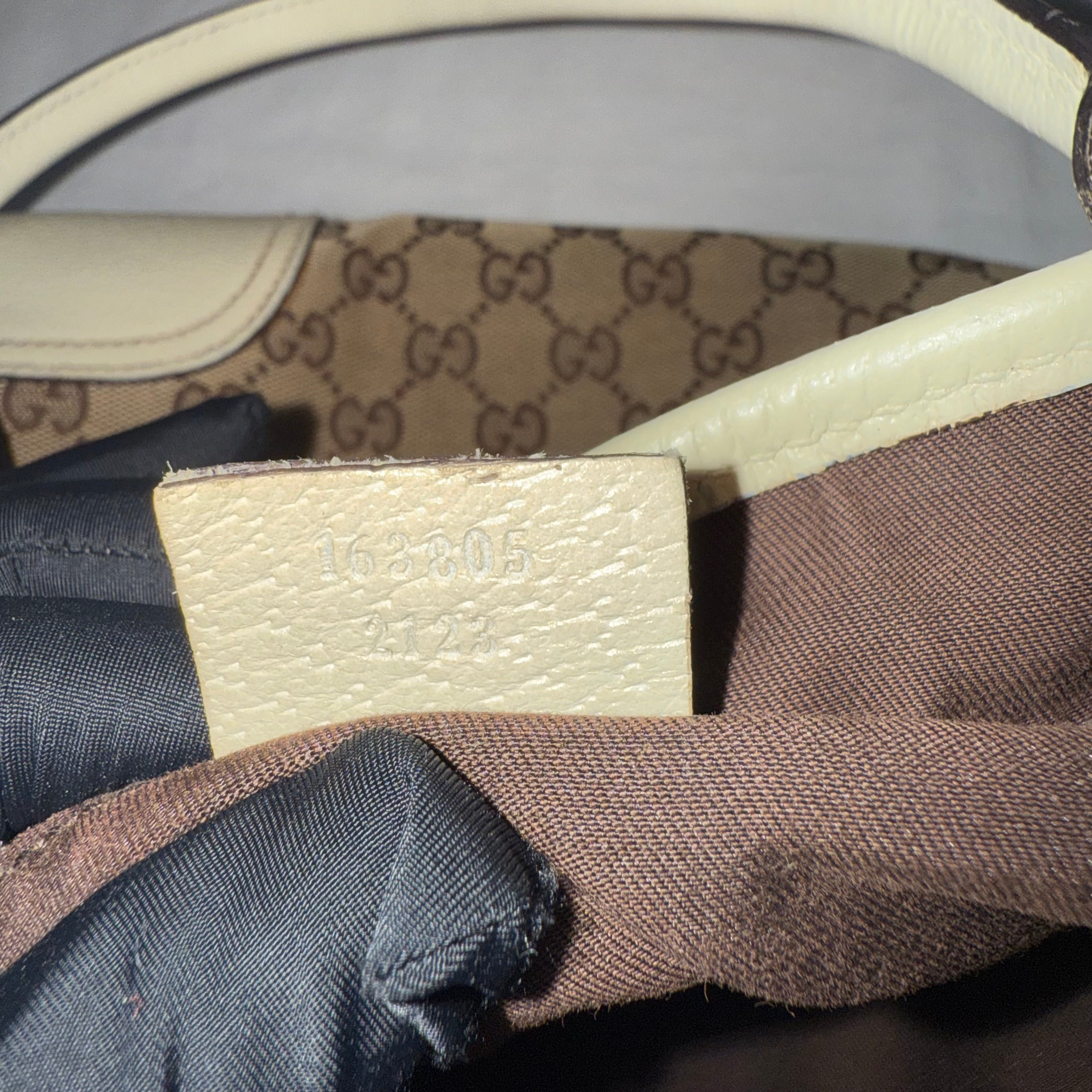 Gucci Brown/Beige Monogram Canvas Princy Sherry GG Tote Bag