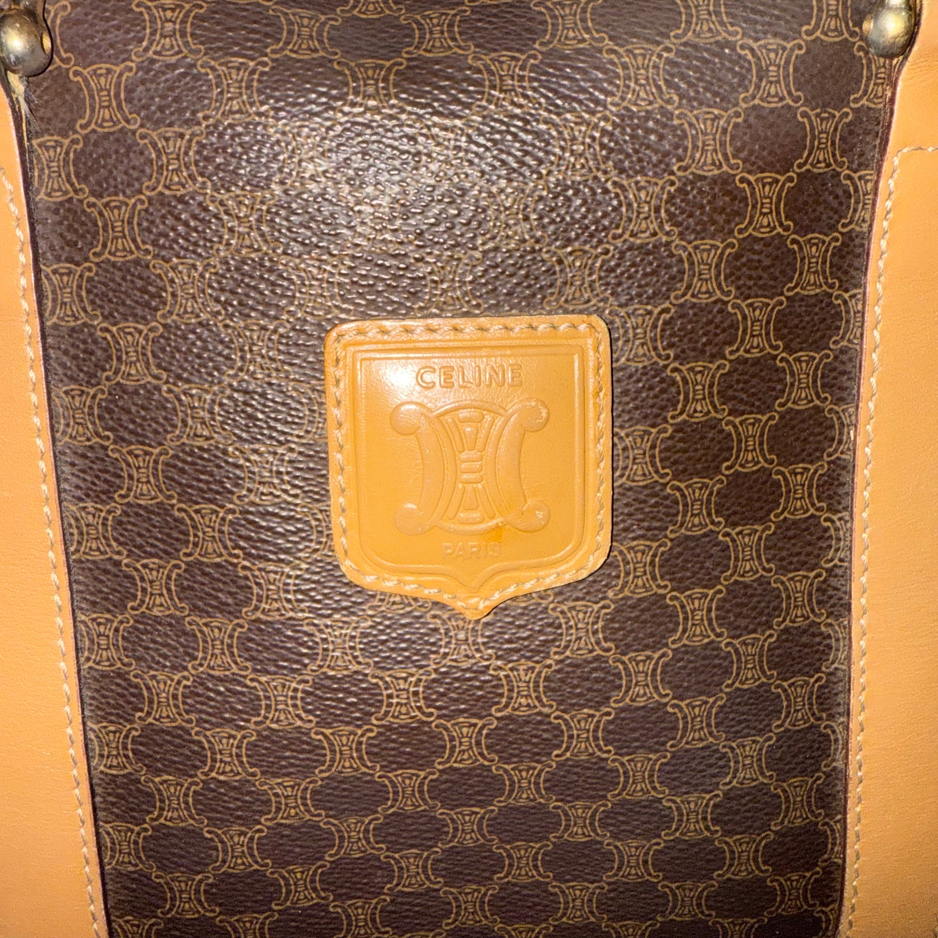 Celine Brown Macadam Boston Bag