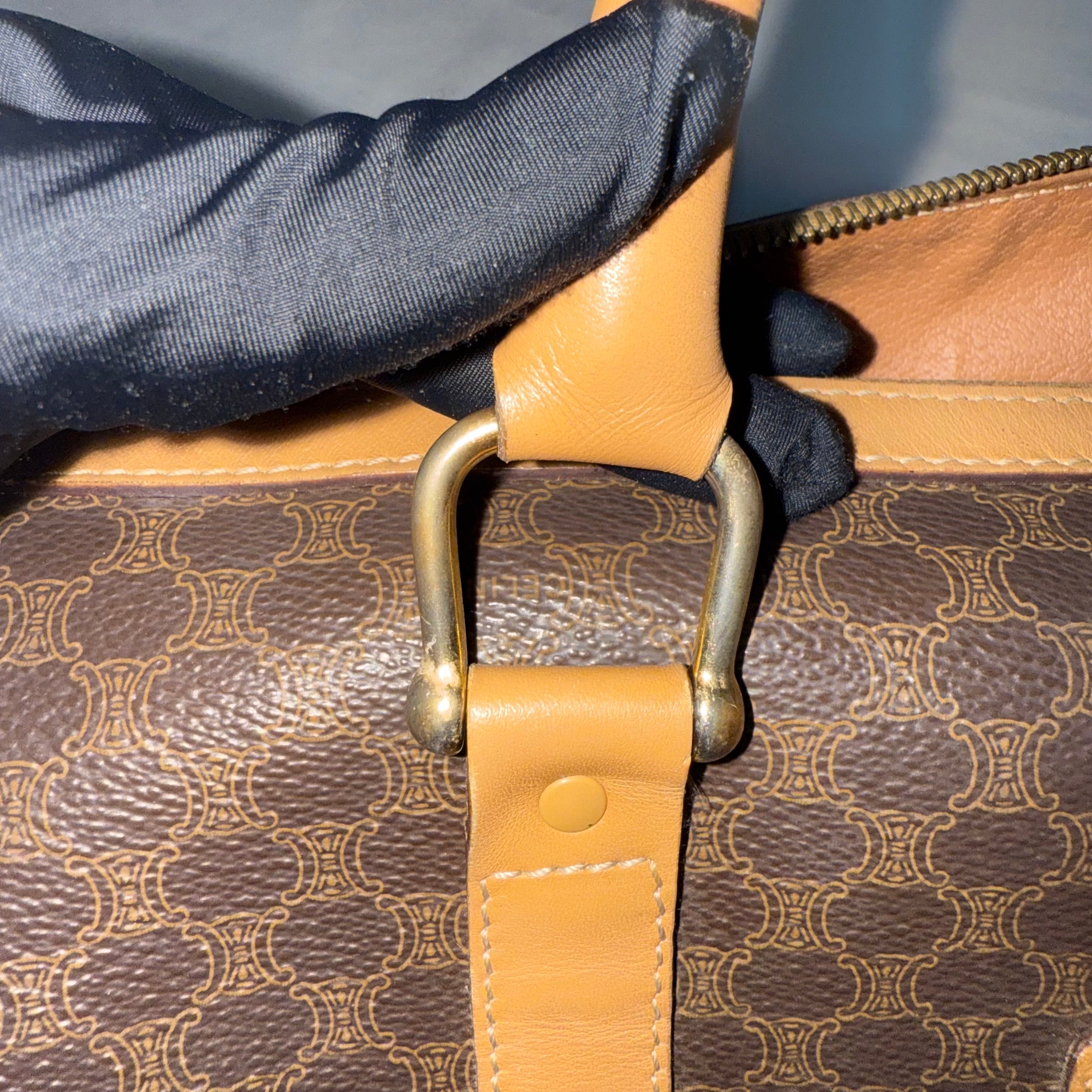 Celine Brown Macadam Boston Bag