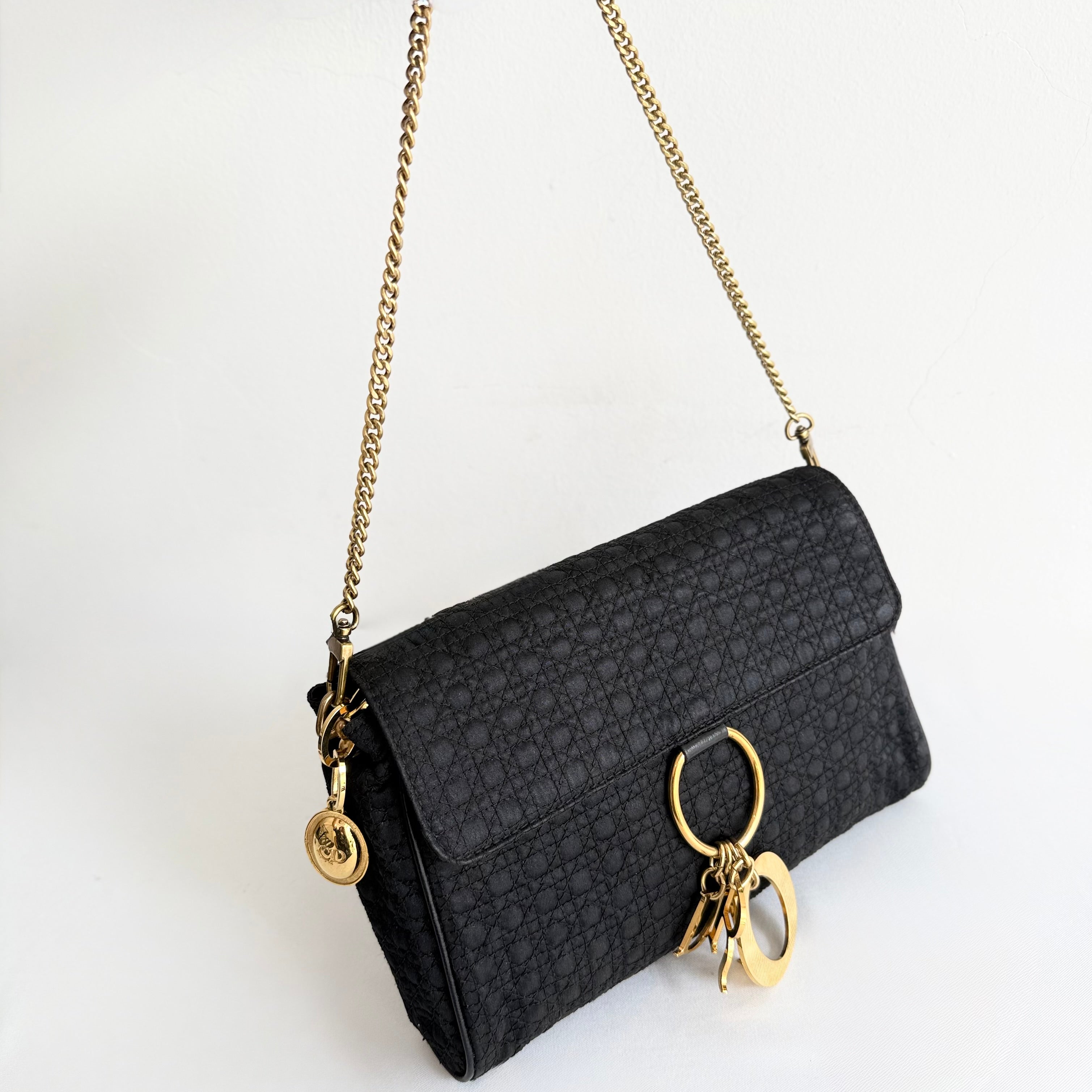 Christian Dior Cannage Logo Charm Nylon Chain