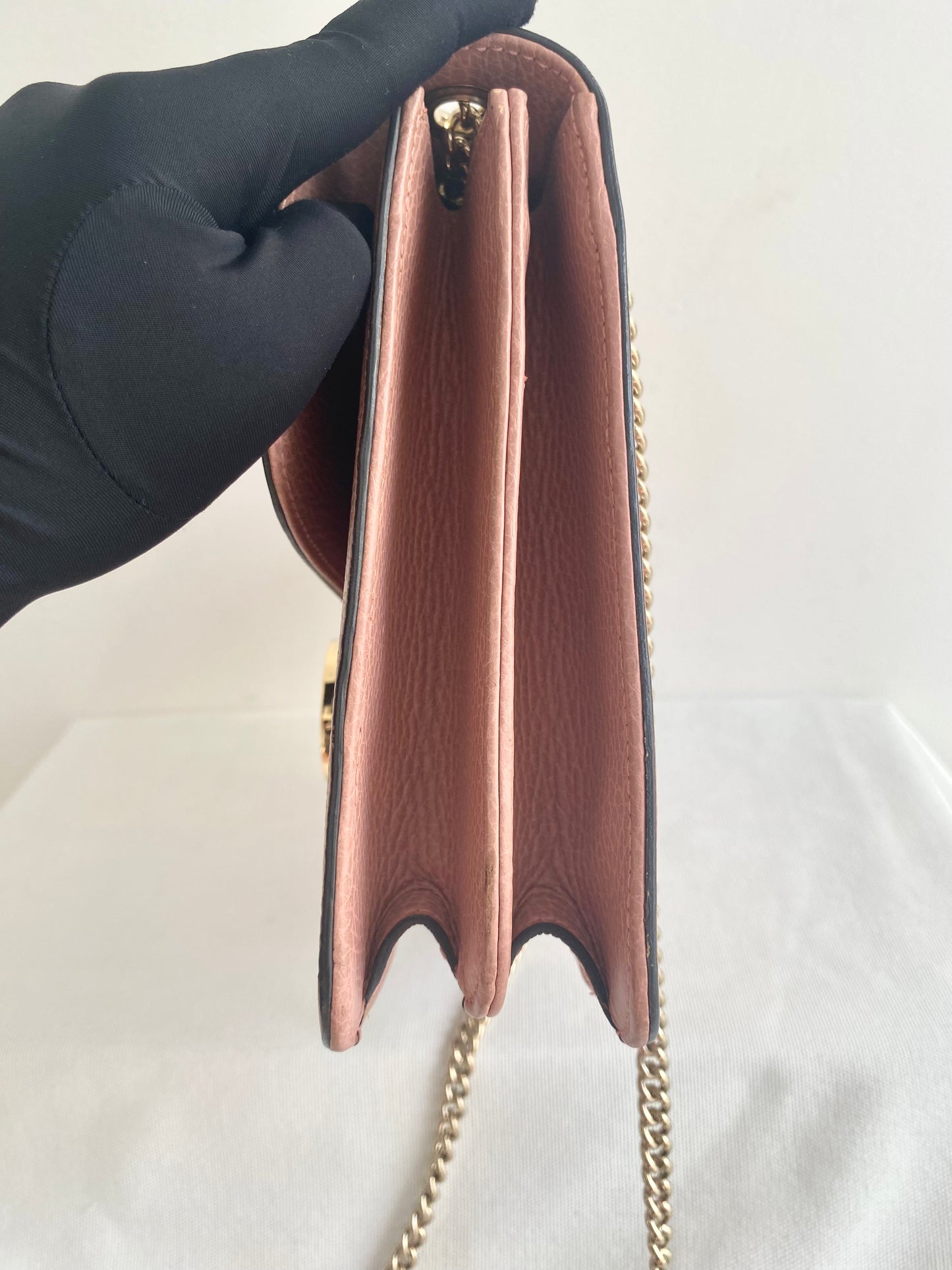 Gucci Dollar Calfskin Small Interlocking G Shoulder Bag Soft Pink