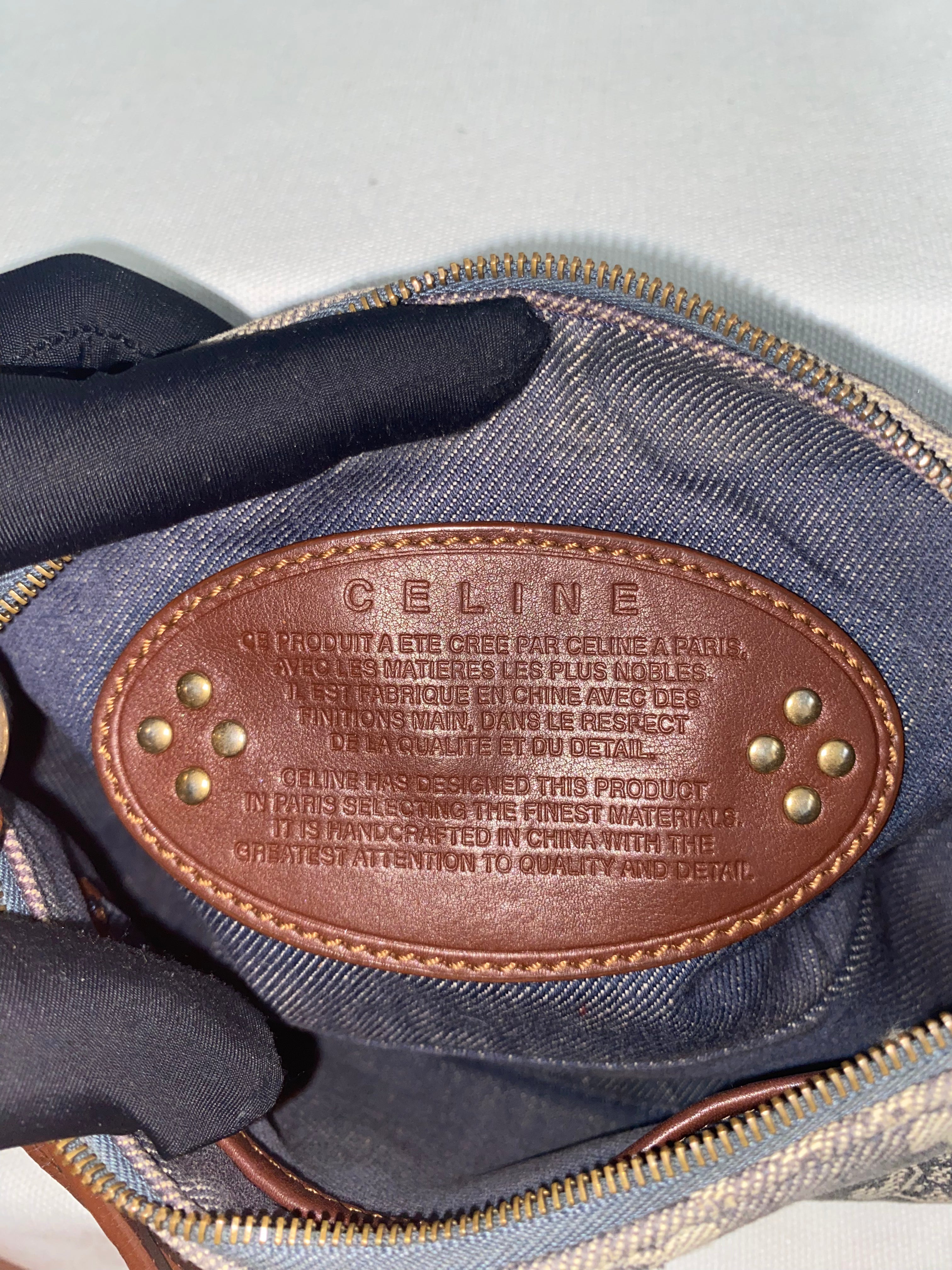 Celine Paris Macadam Blue Denim Bag