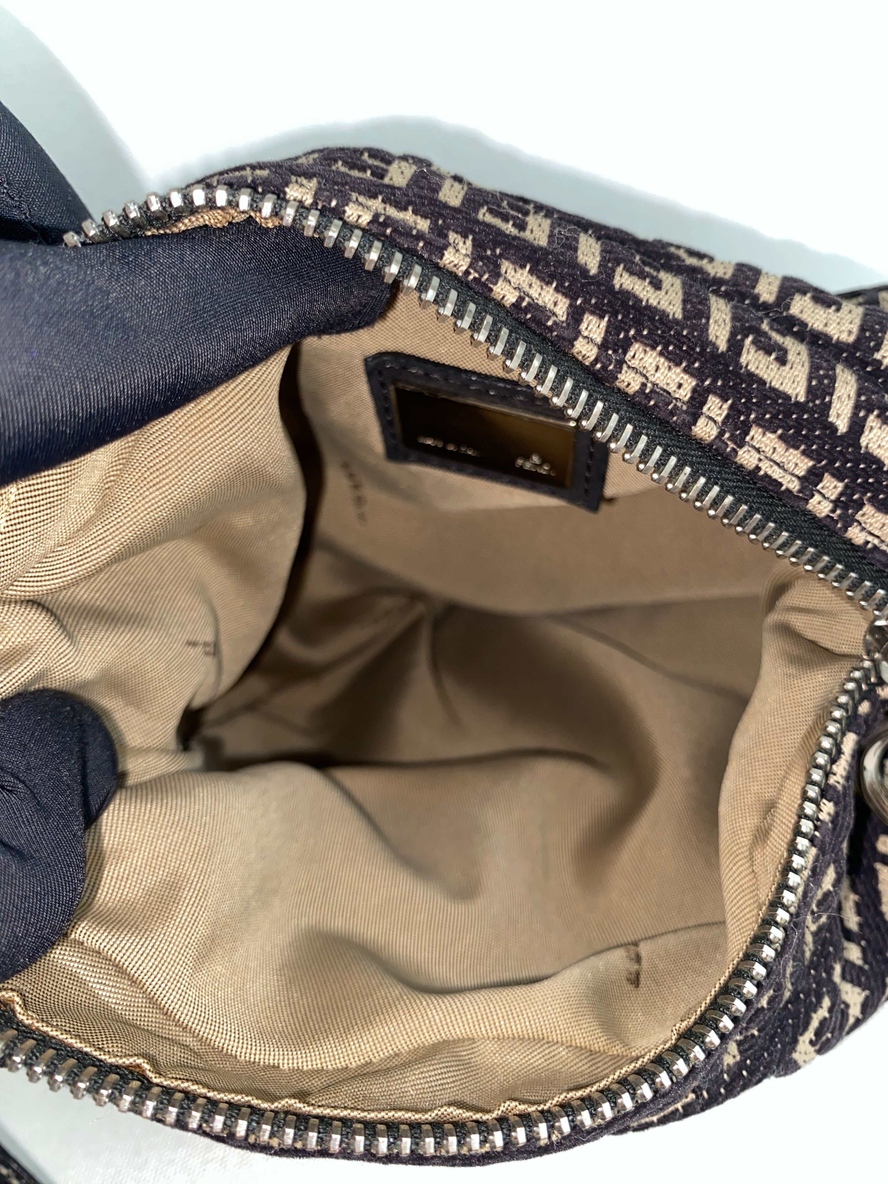 Fendi Zucchino Canvas Oyster Bag