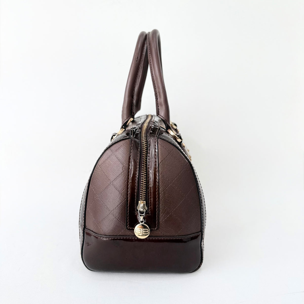Balenciaga brown monogram top-handle bag