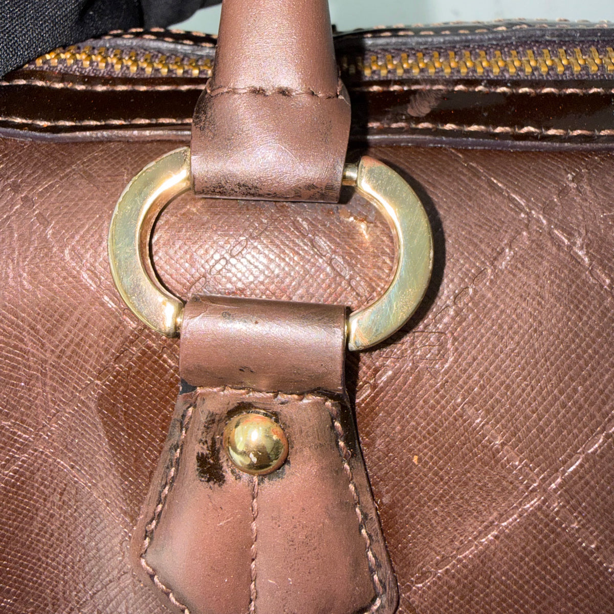 Balenciaga brown monogram top-handle bag