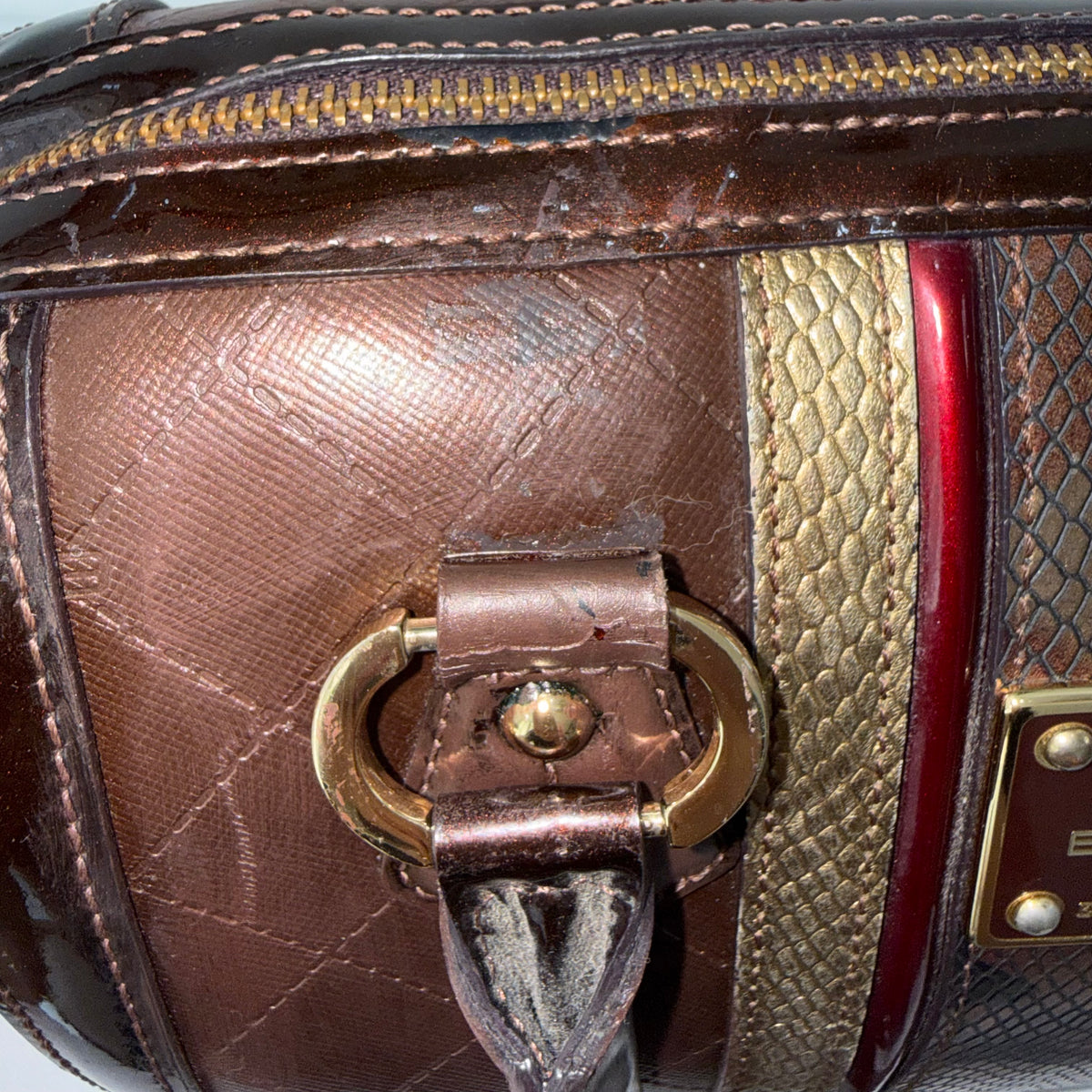 Balenciaga brown monogram top-handle bag