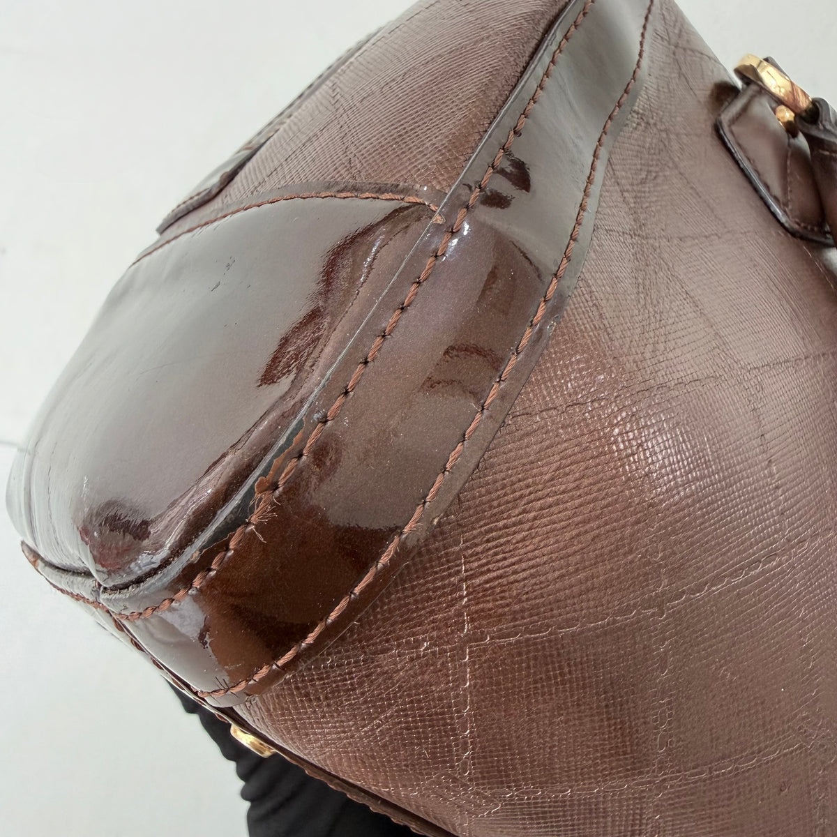 Balenciaga brown monogram top-handle bag