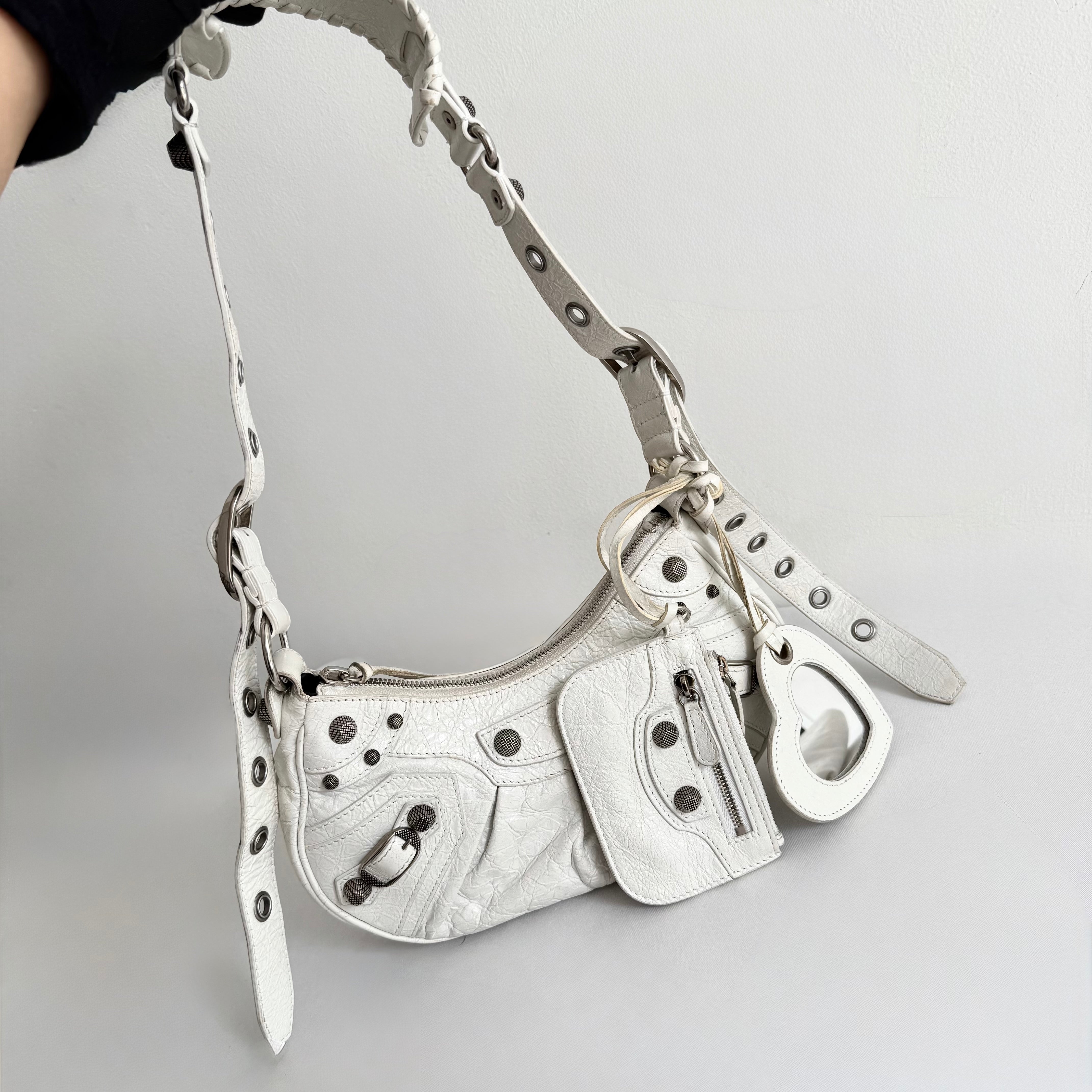 Balenciaga Cagole Shoulder Bag Xs in White
