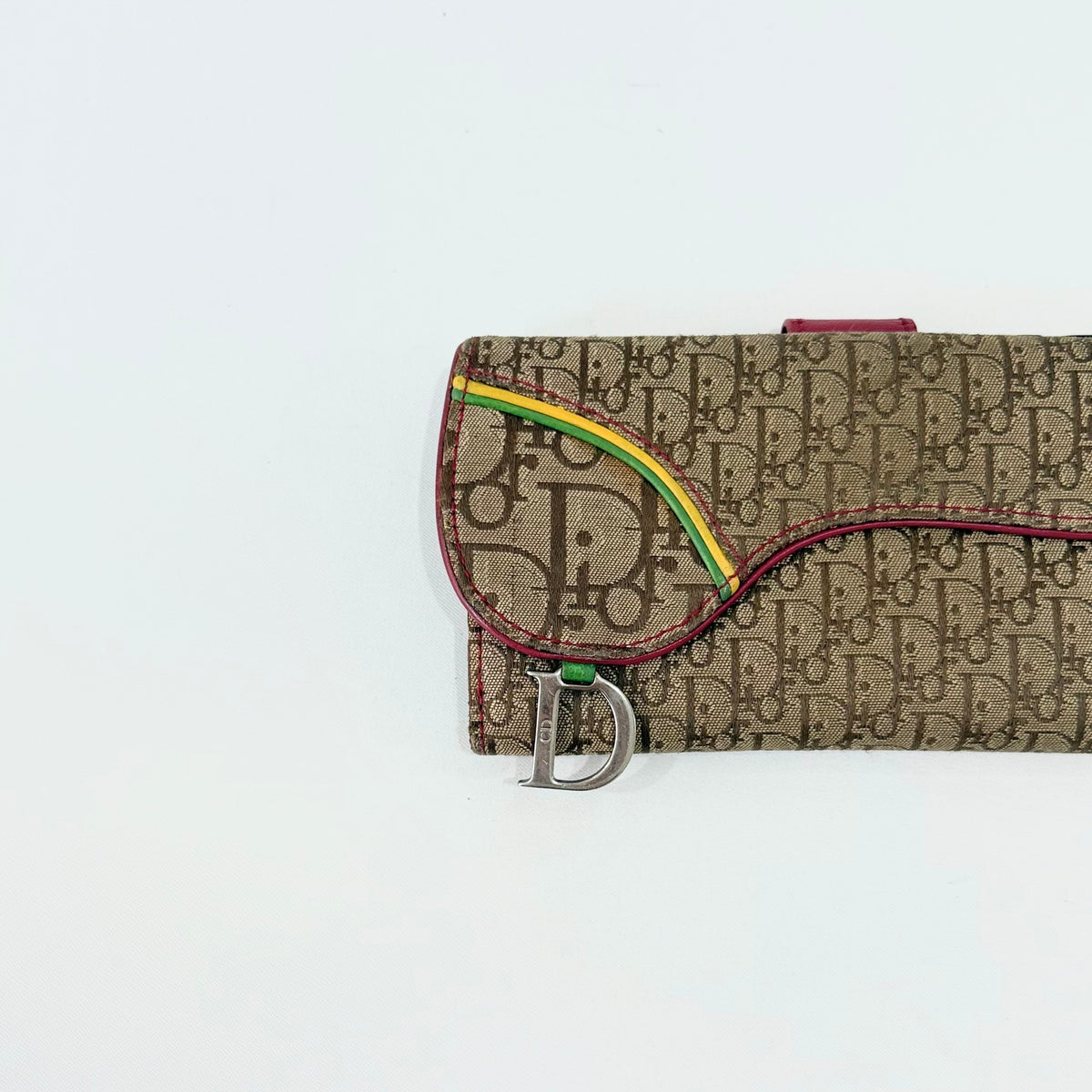 Christian Dior Rasta Print Saddle Wallet