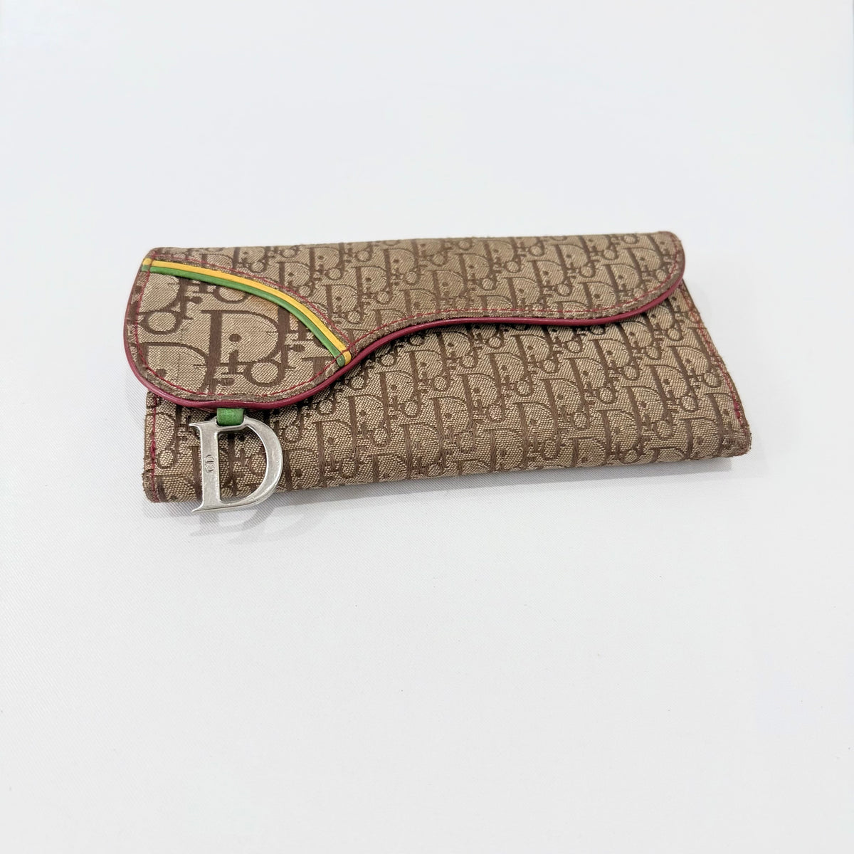 Christian Dior Rasta Print Saddle Wallet