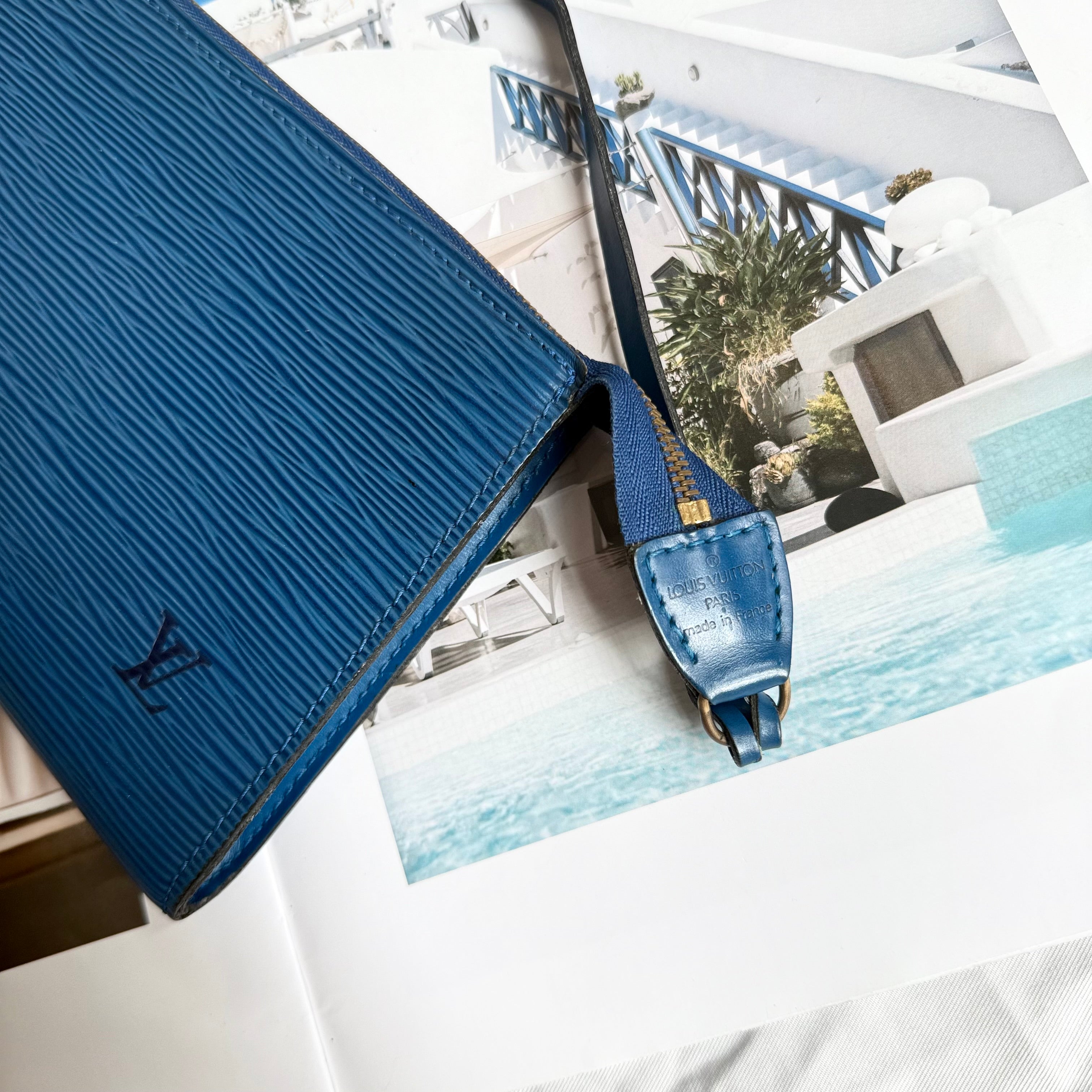 Louis Vuitton Pochette Accessories Blue Epi