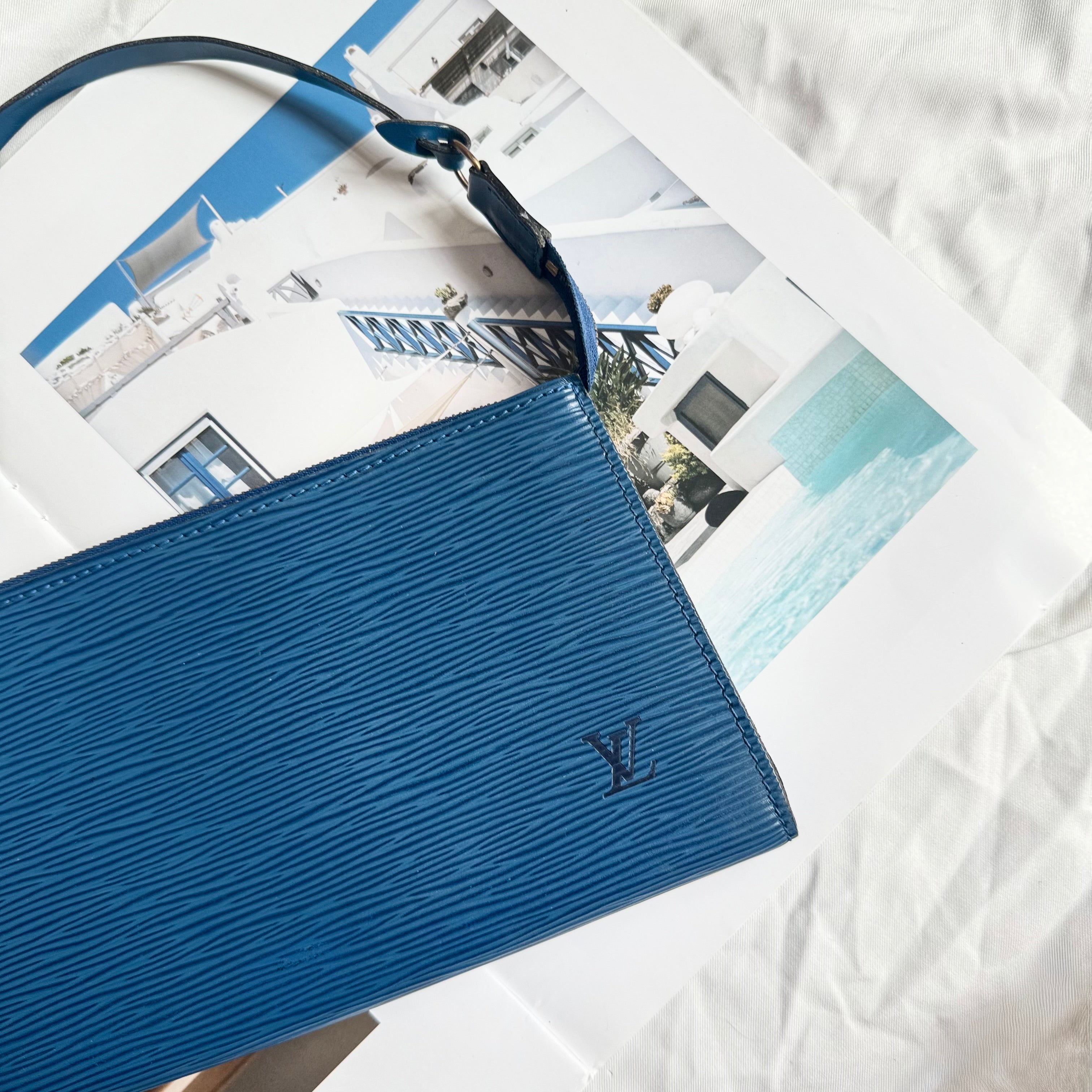 Louis Vuitton Pochette Accessories Blue Epi