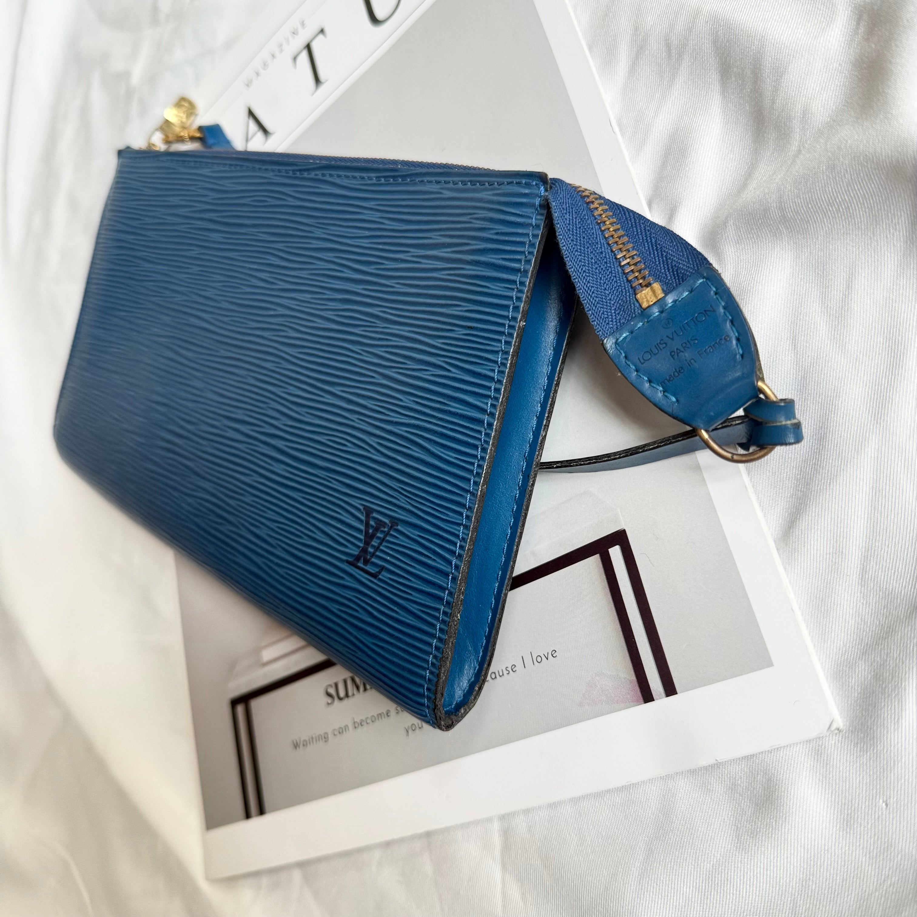 Louis Vuitton Pochette Accessories Blue Epi