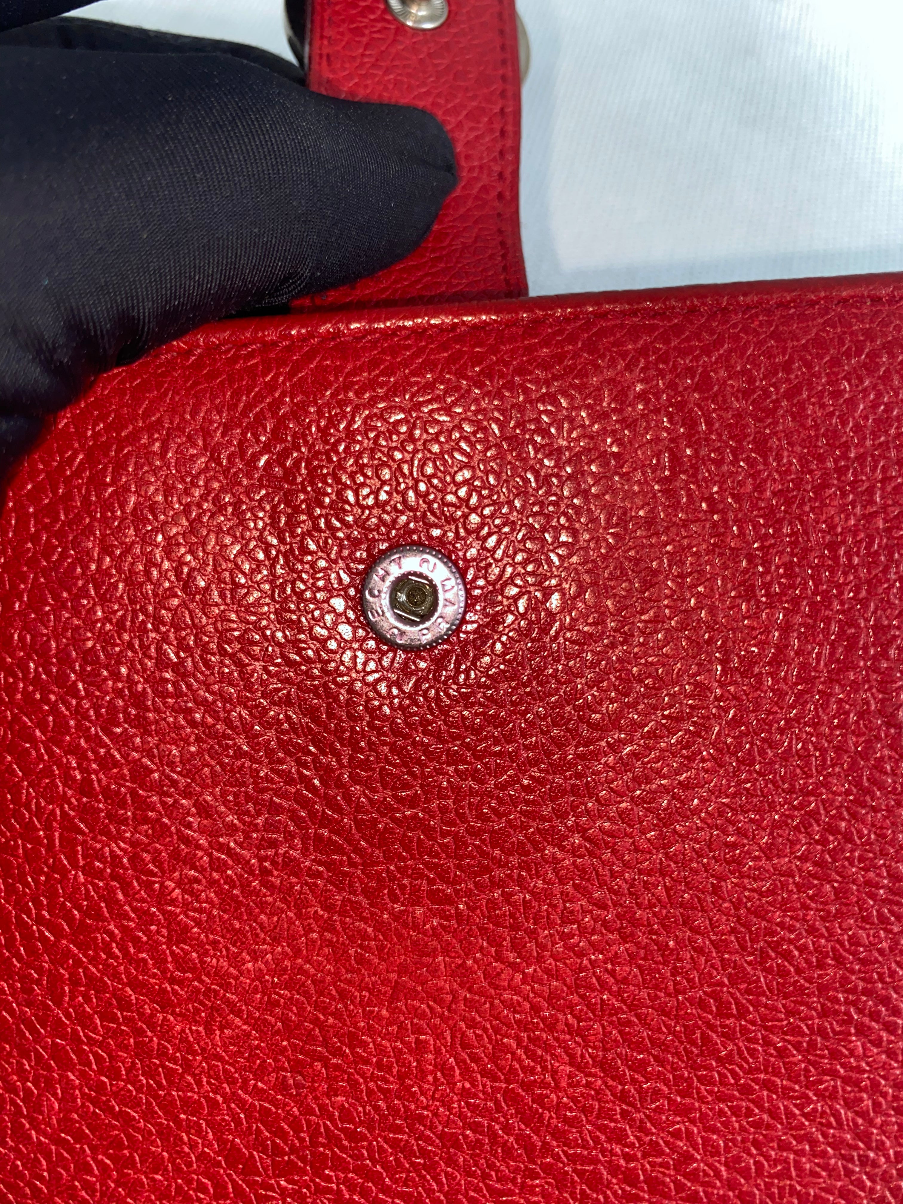 BVLGARI Wallet Red Leather Bifold Wallet