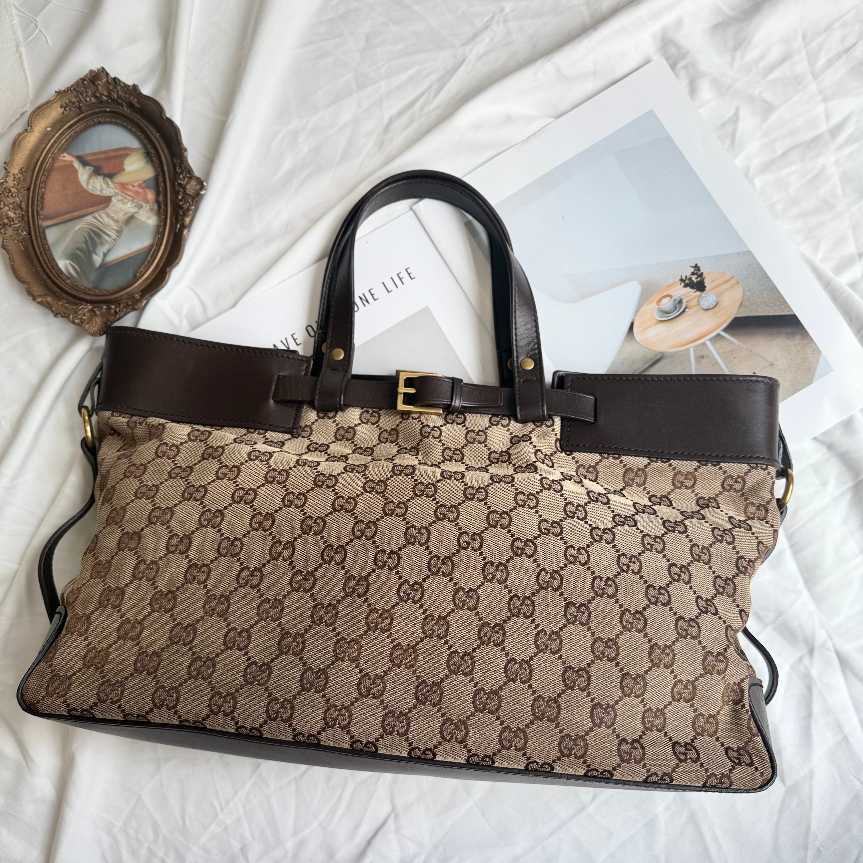 Gucci GG Canvas Leather Trim