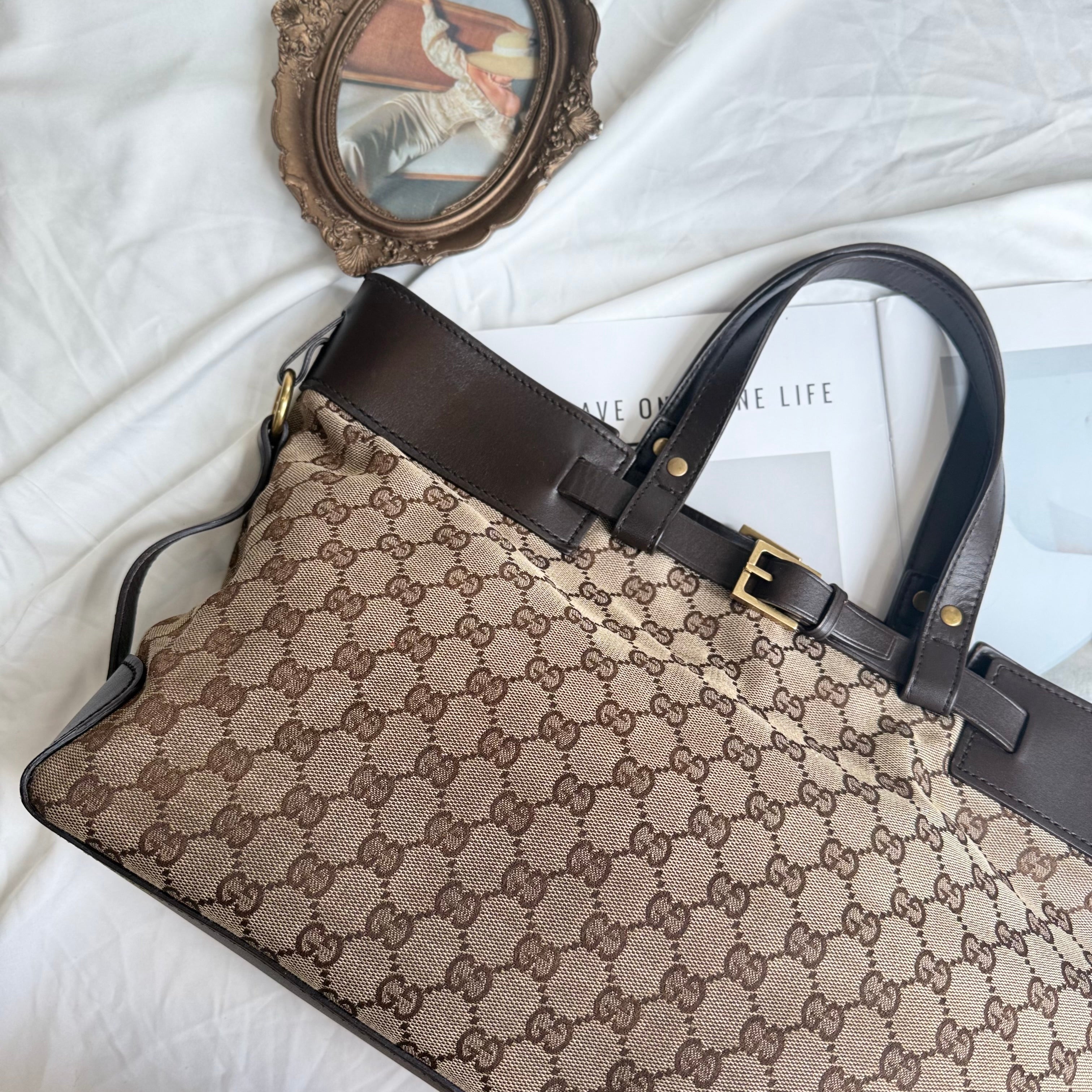 Gucci GG Canvas Leather Trim