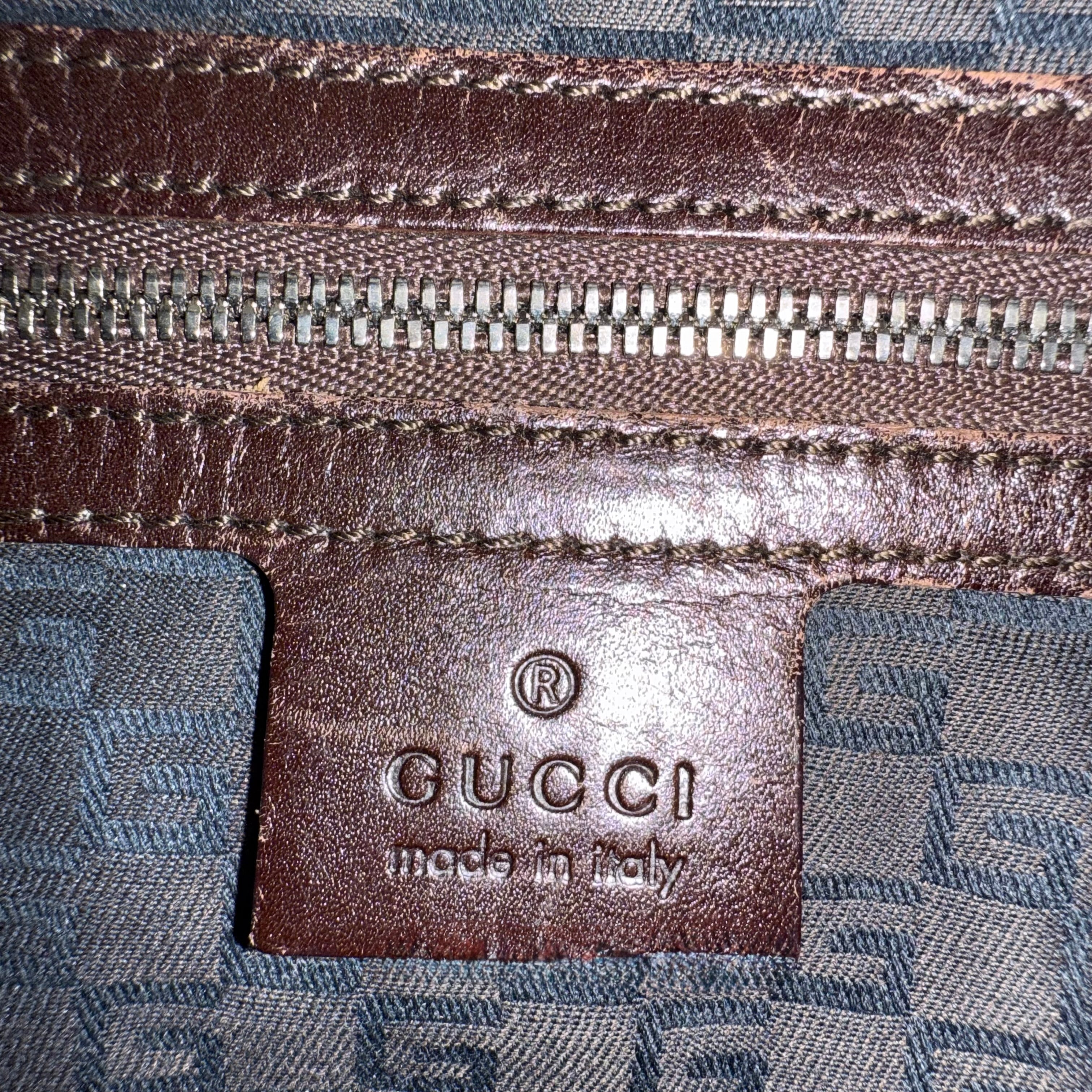 Gucci Vintage Monogram Signature Reins Shoulder Hobo Bag