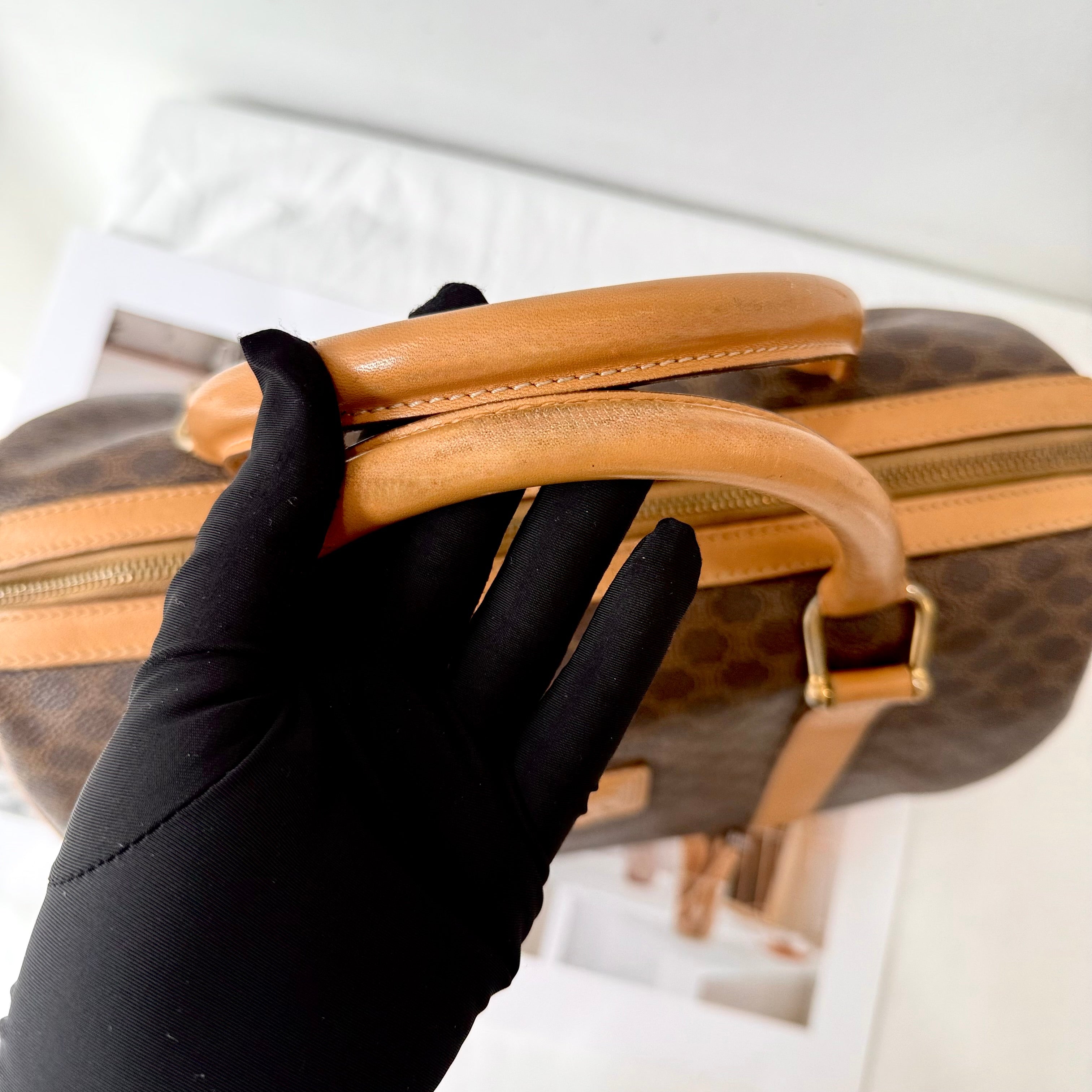 Celine Brown Macadam Boston Bag