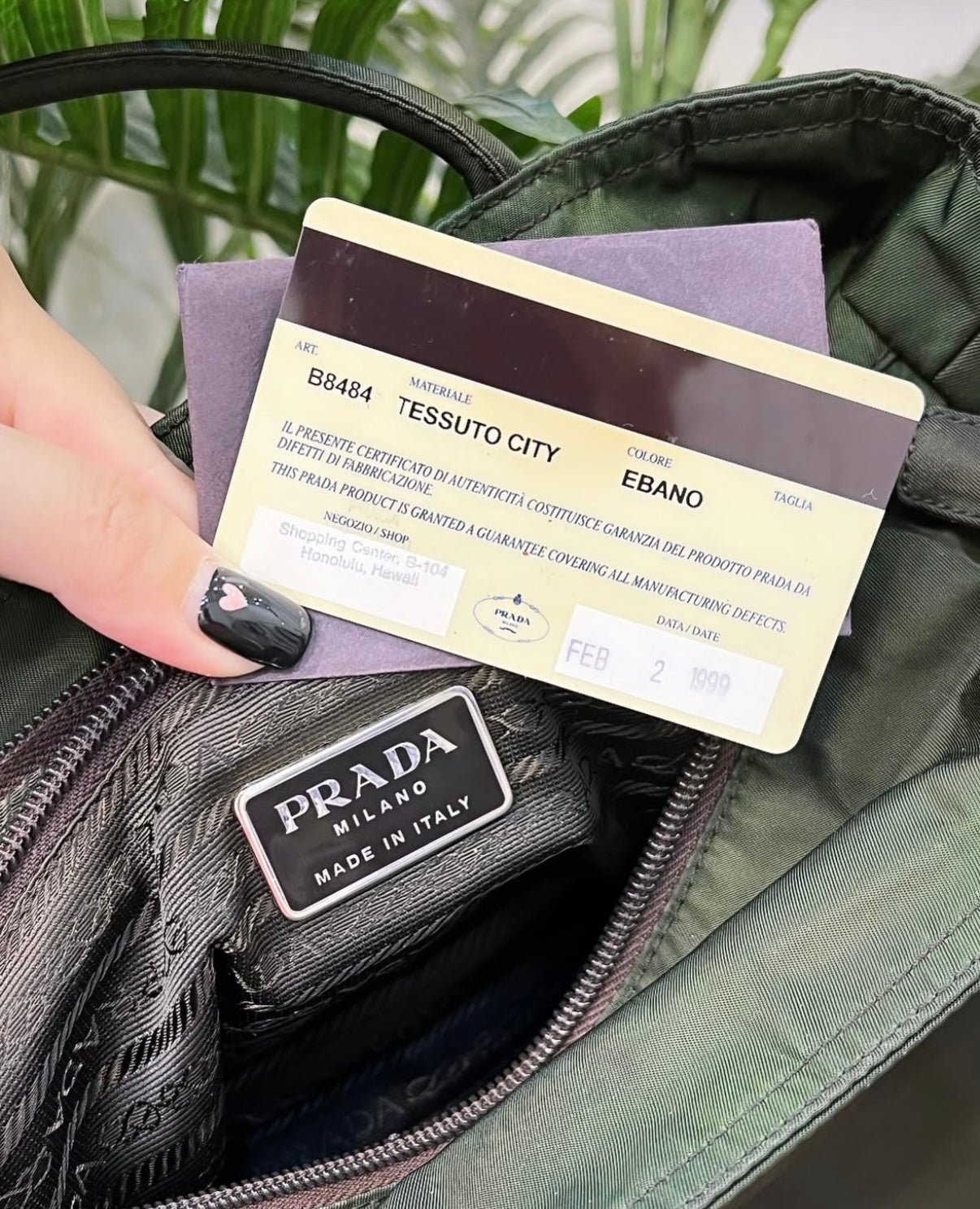 PRADA Tessuto Nylon Green Bag