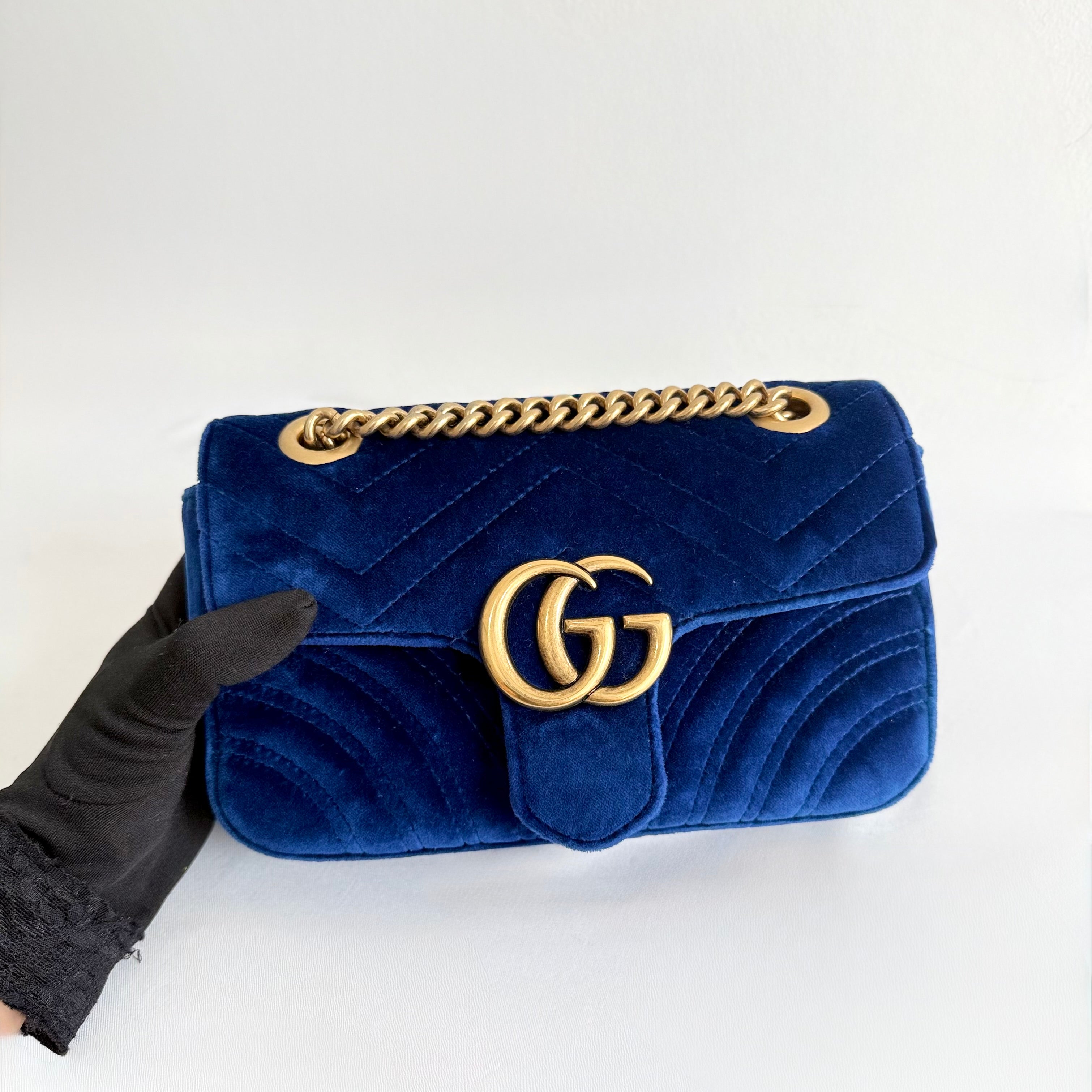 Gucci Marmont Velvet Small Shoulder Bag