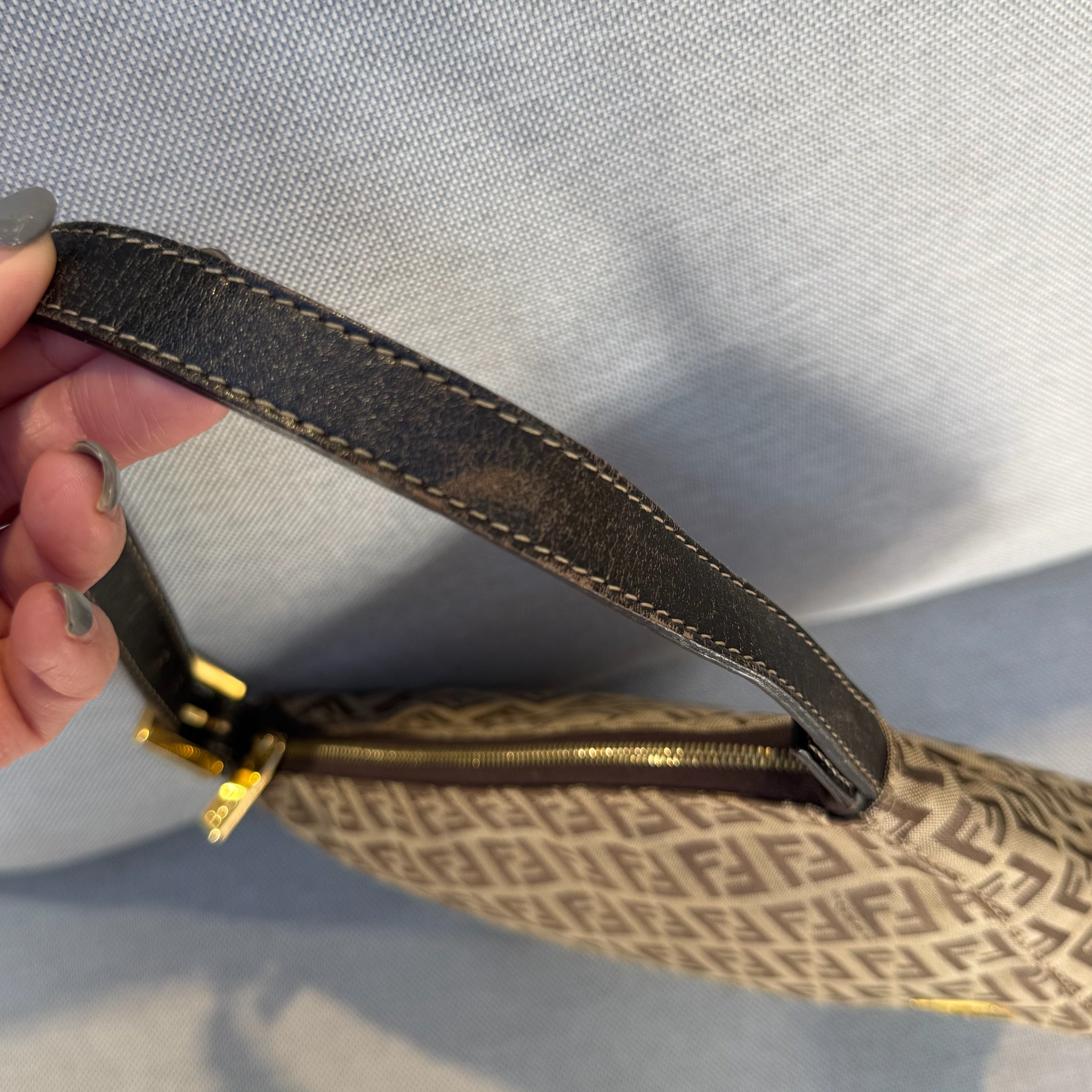 Fendi Tobacco Brown FF Baguette Pochette