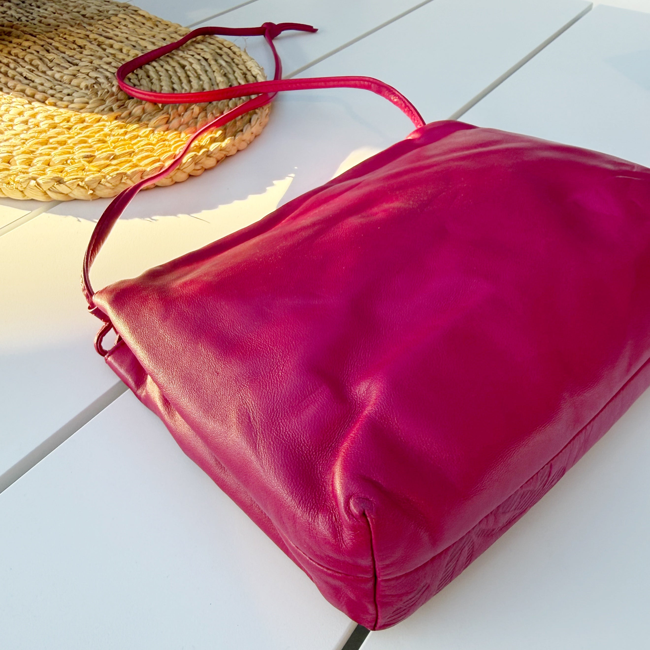 LOEWE Pink Anagram Mini Leather Bag