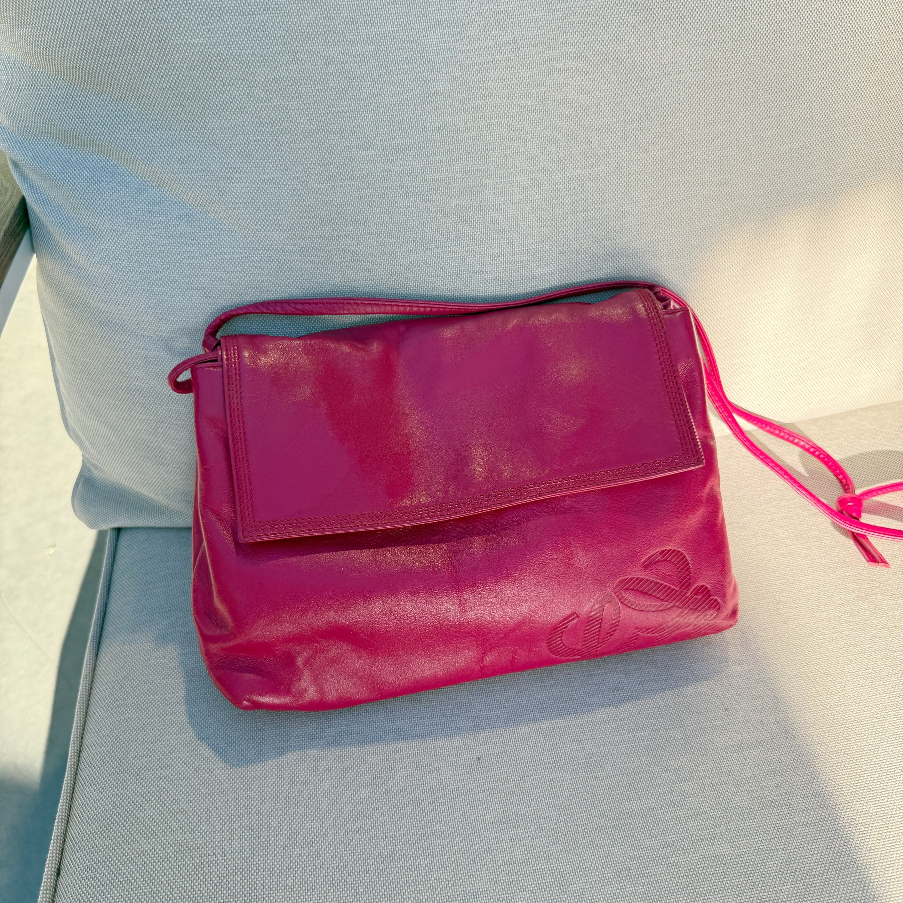 LOEWE Pink Anagram Mini Leather Bag