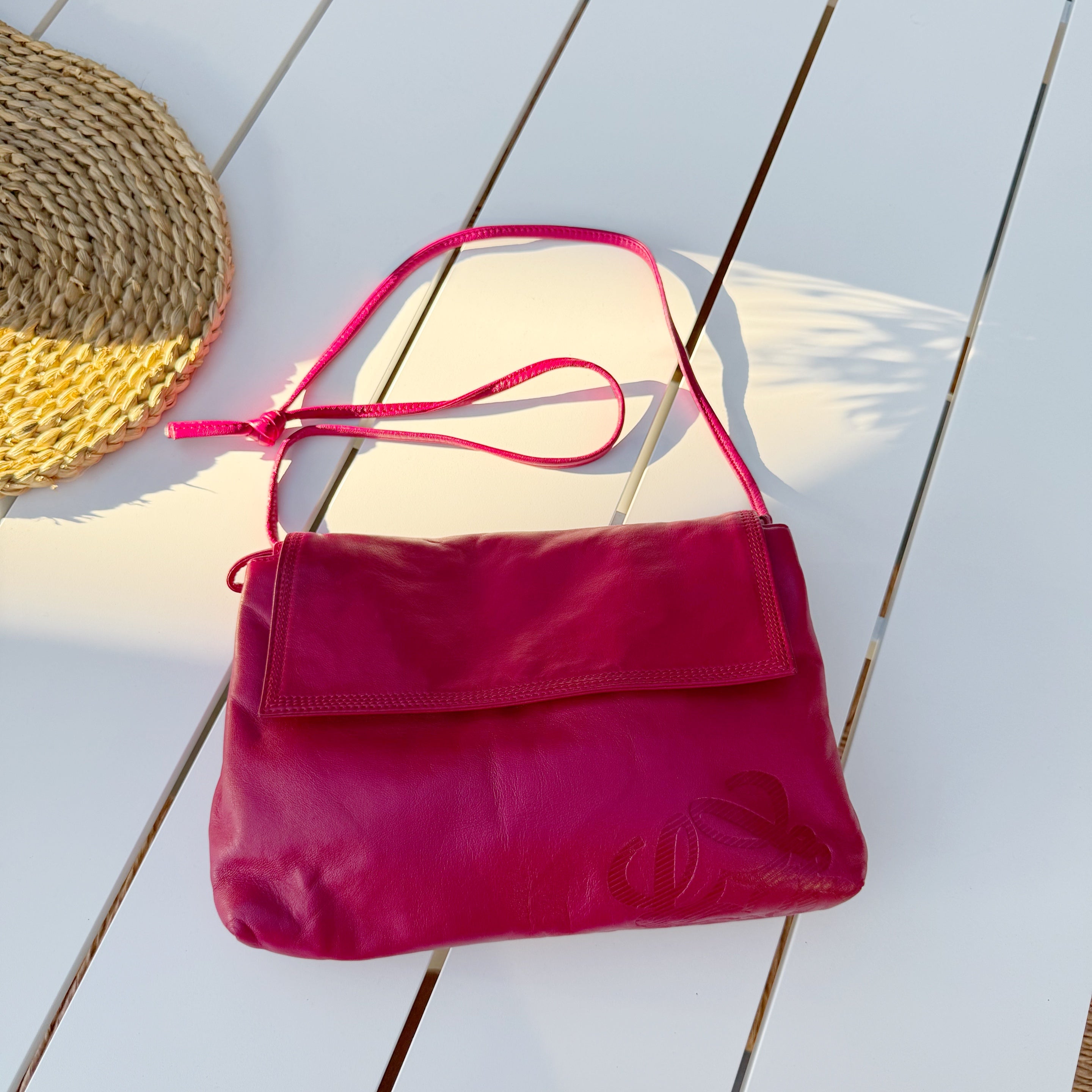 LOEWE Pink Anagram Mini Leather Bag