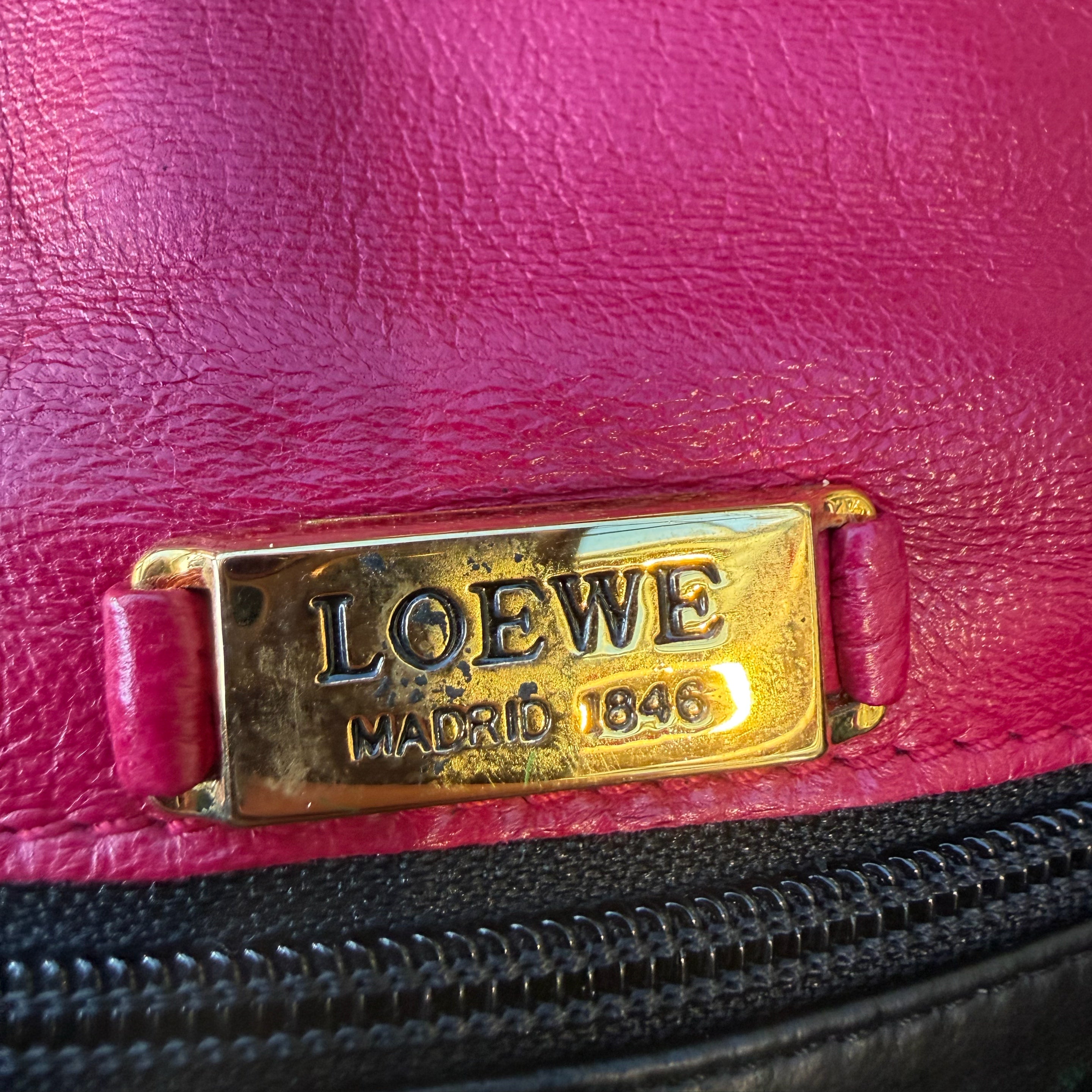 LOEWE Pink Anagram Mini Leather Bag
