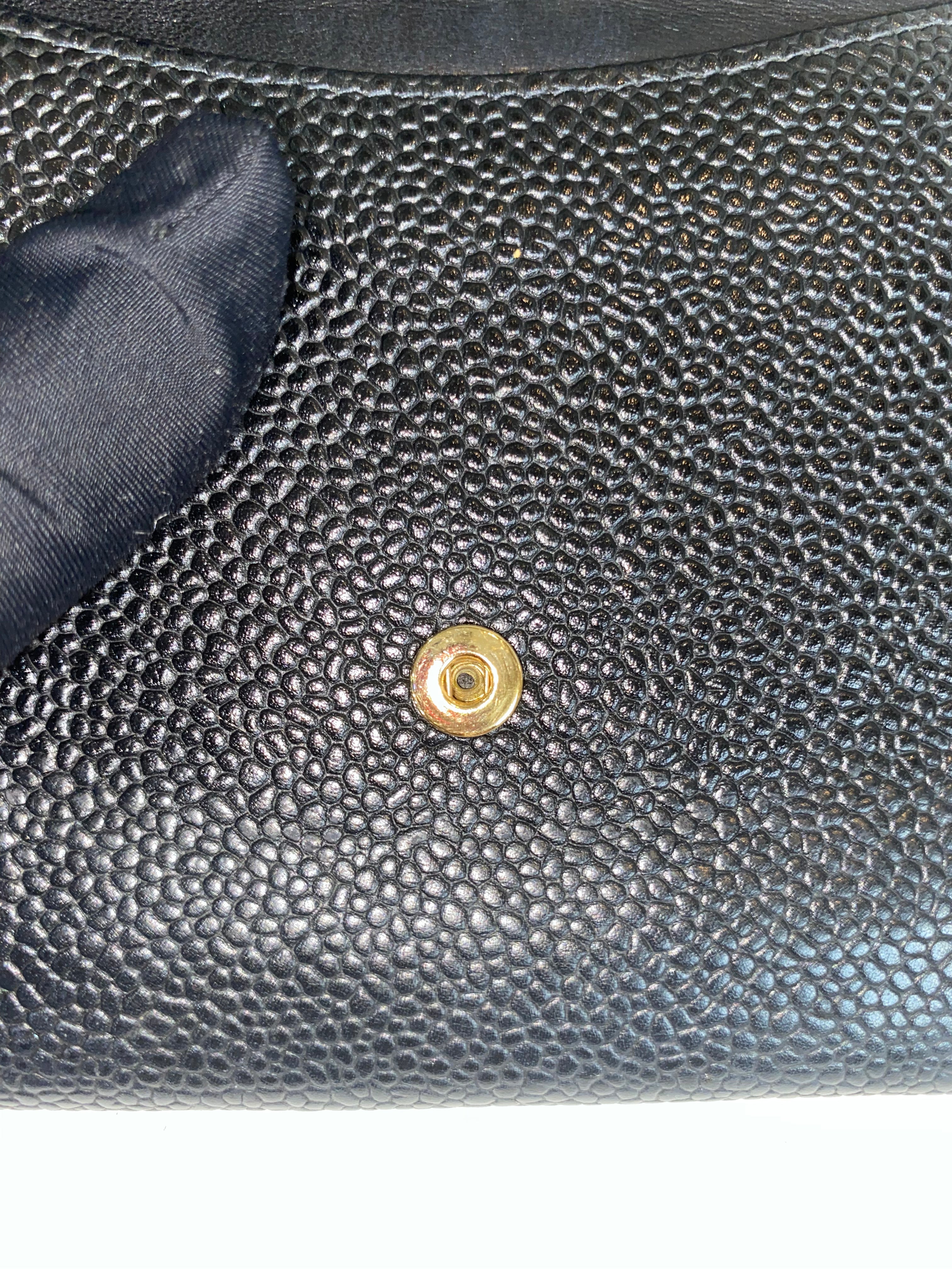 Chanel Coco Mark Bi-fold Wallet Caviar Leather Black