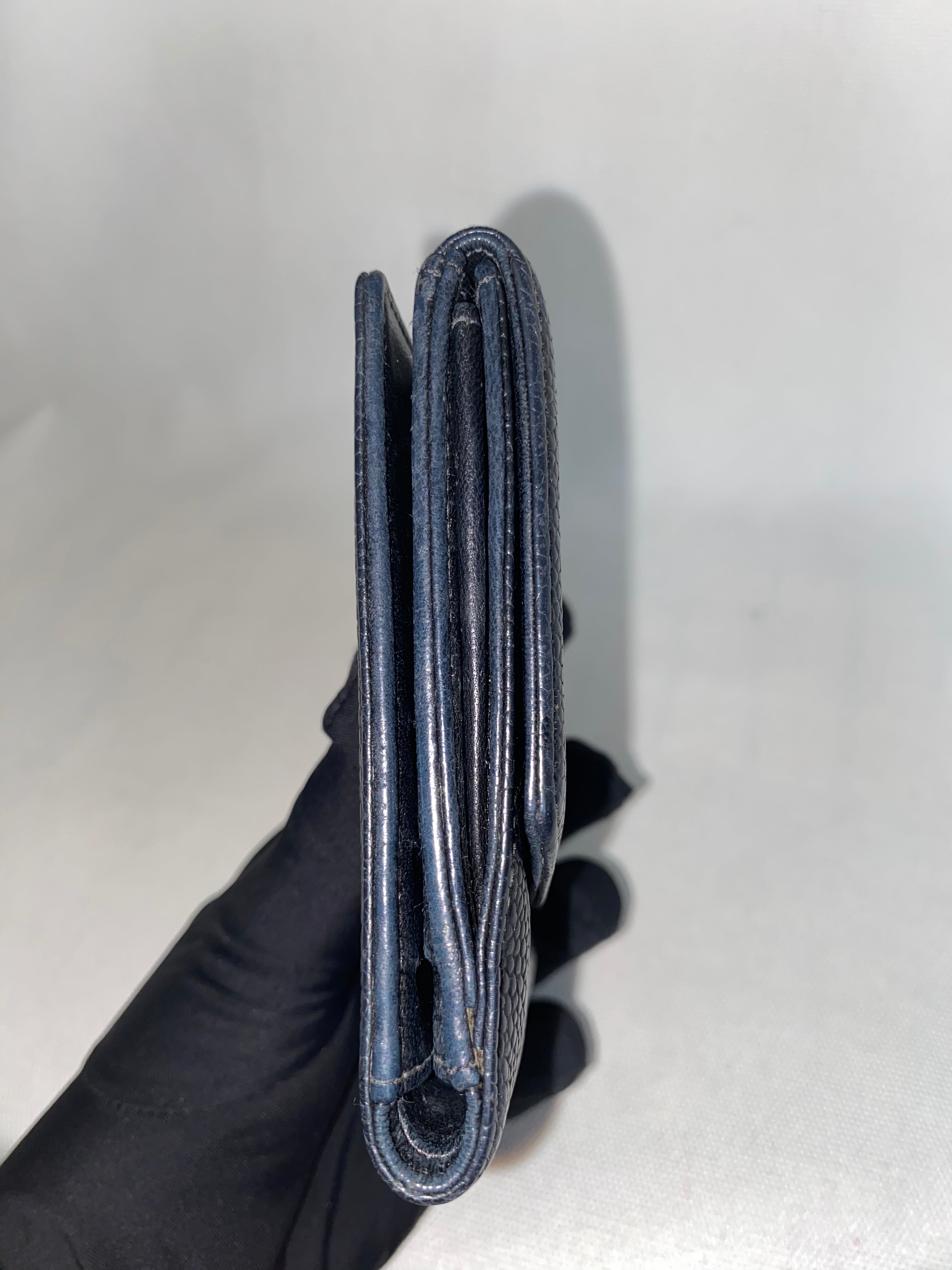 Chanel Coco Mark Bi-fold Wallet Caviar Leather Black